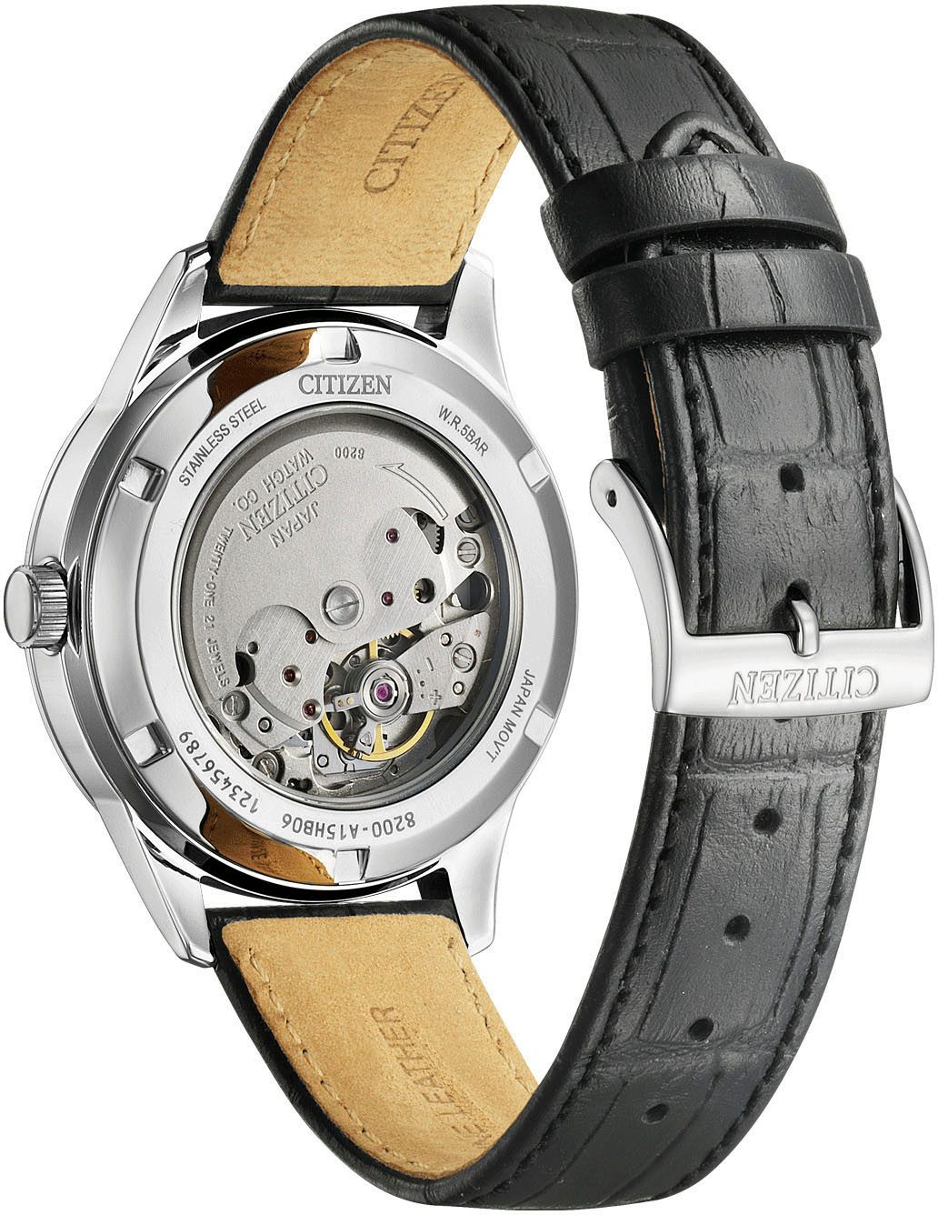 Citizen Automatikuhr NY4058-79XC NY4058-01EC, Armbanduhr, Herrenuhr, Mechanische Uhr, Lederarmband, analog, Tag