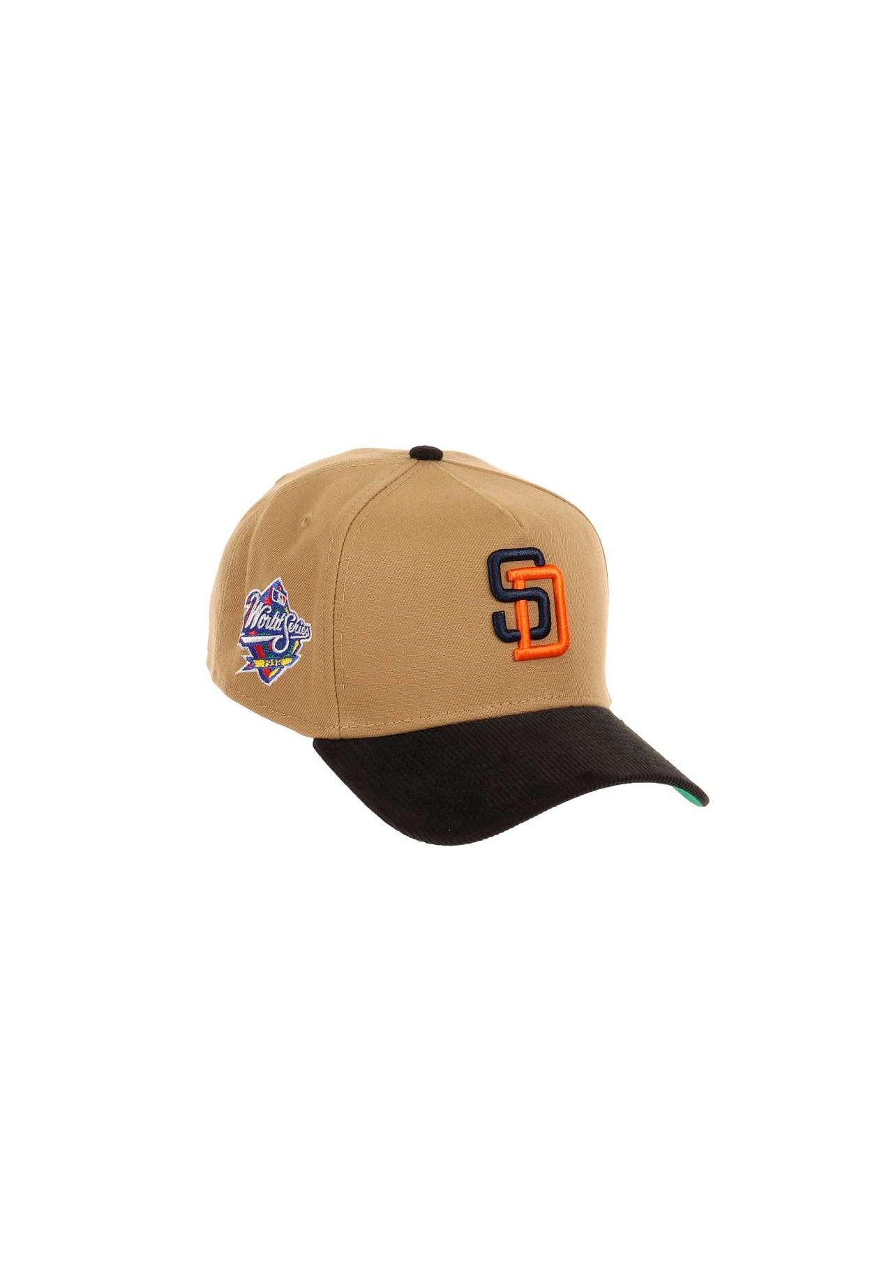 Baseball Cap San Diego Padres MLB World Series 1998 Sidepatch Khaki Black Cord 9For