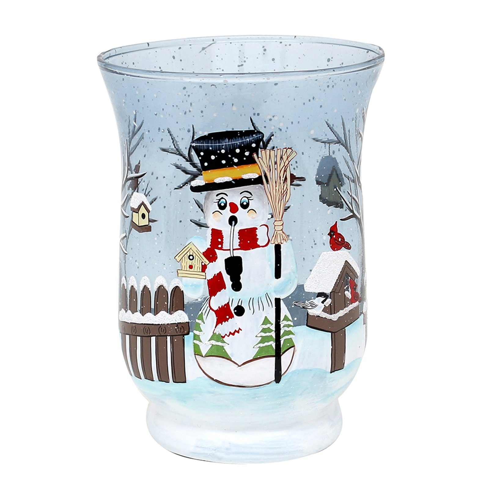 SIGRO Teelichthalter Teelichthalter Ø 11 cm Glas mit Weihnachtsmotiv (1 St) | Teelichthalter