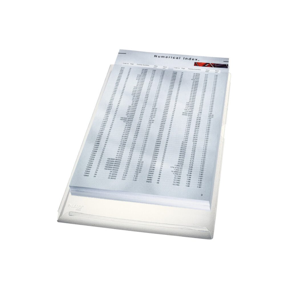 LEITZ Prospekthülle 5 Sichthüllen Sichthülle 4056 DIN A4 transparent genarbt 0,17 mm