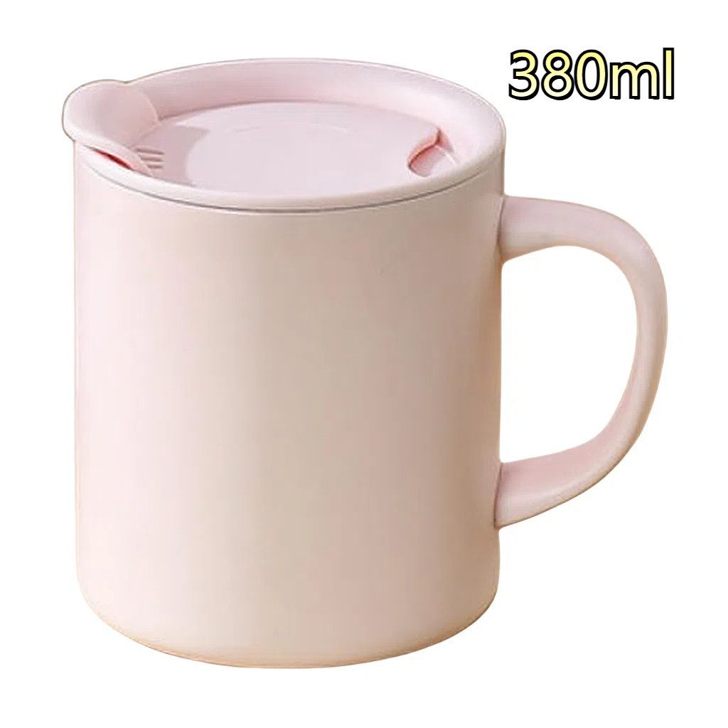 HEYHIPPO Термокружка 380ml Kaffeebecher mit Henkel, Reise-Campingbecher mit Deckel, Auslaufsicherer Reisebecher aus Edelstahl, Coffee-to-go-Becher