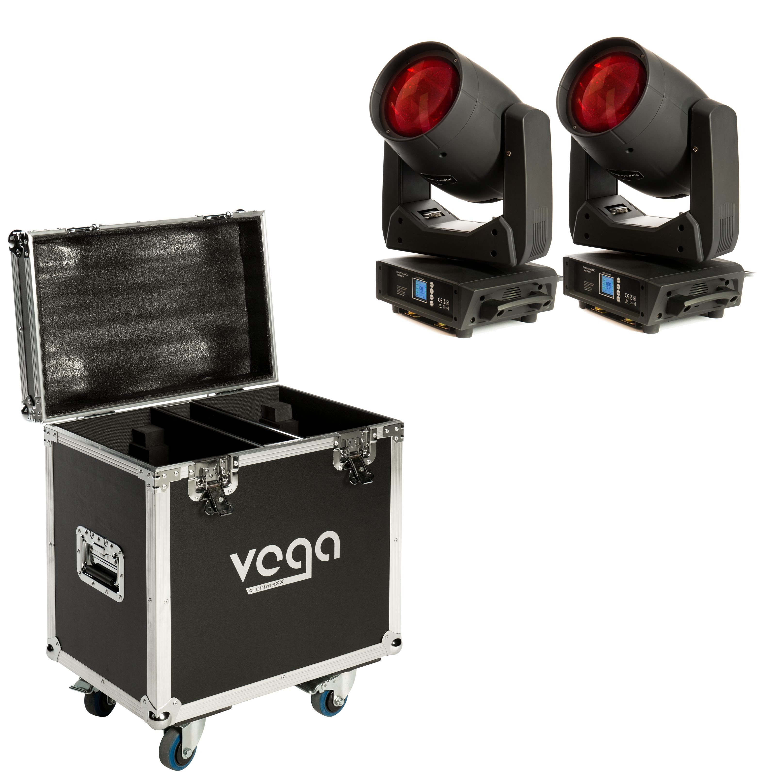 lightmaXX LED Scheinwerfer, VEGA BEAM 1.0 2 Tour - SET - Moving Head set-Set