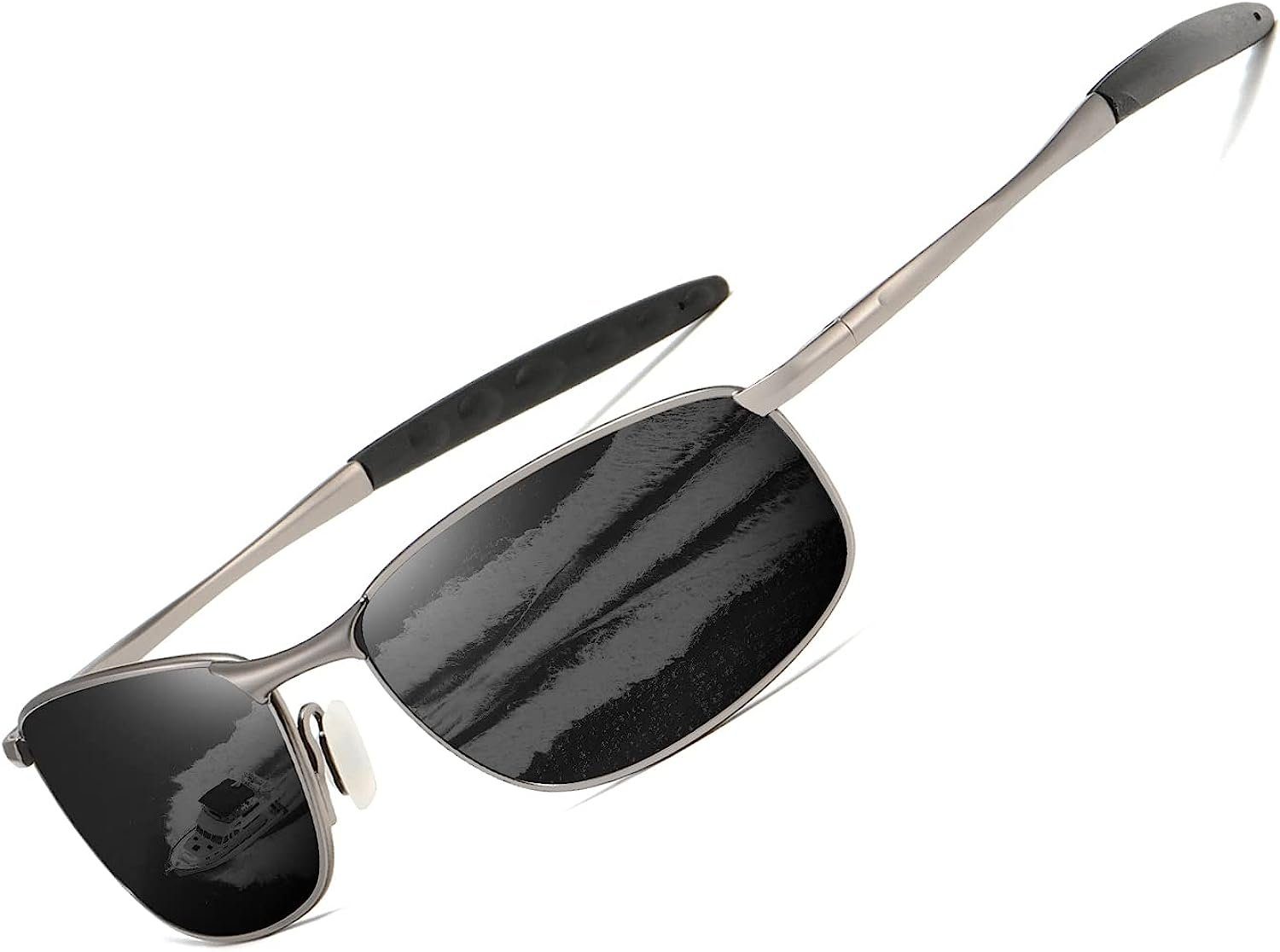 Jormftte Sonnenbrille Polarisierte Sonnenbrille Herren Retro Rechteckig  Rahmen Klassisch