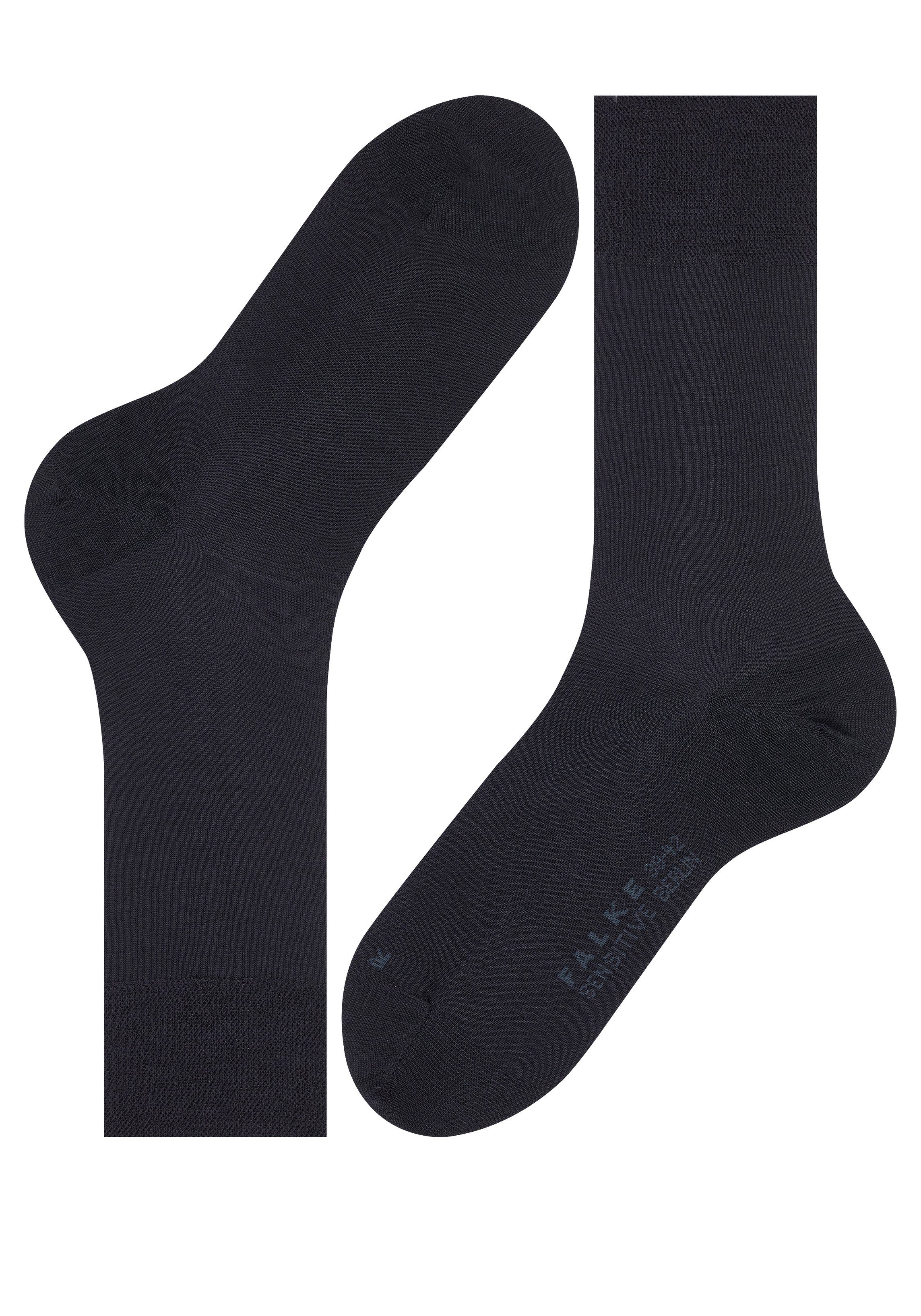 marine ohne Berlin Gummi Socken Sensitive FALKE Bündchen sensitve 2-Paar) mit (Packung,