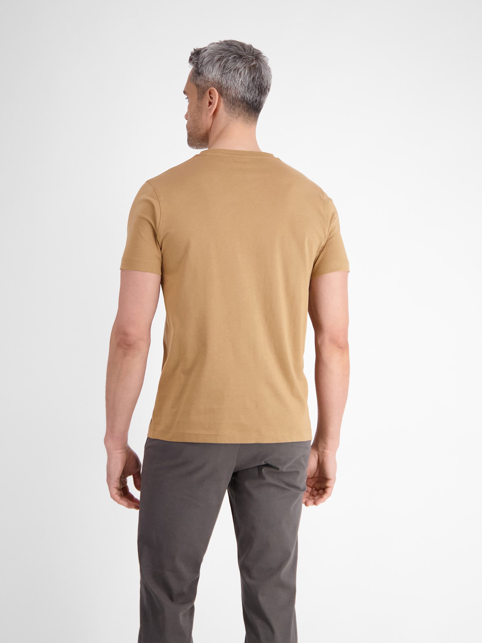 LERROS Rundhalsshirt mit Logo Stickerei