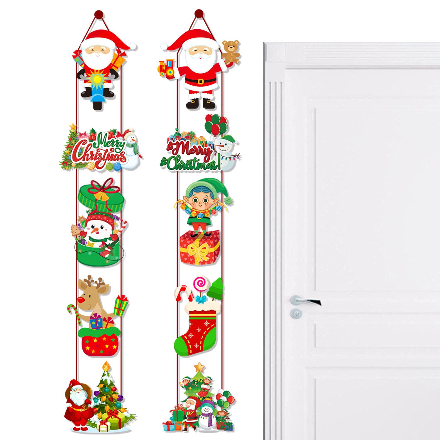 Coonoor Hängedekoration Weihnachten Tür Abdeckung Dekoration Weihnachtsmann Banner, für Drinnen Draußen Zuhause Veranda Wand Hof Dekorationen