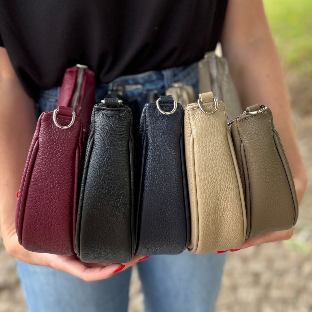 MAONI Umhängetasche Moon Echtleder, made in italy