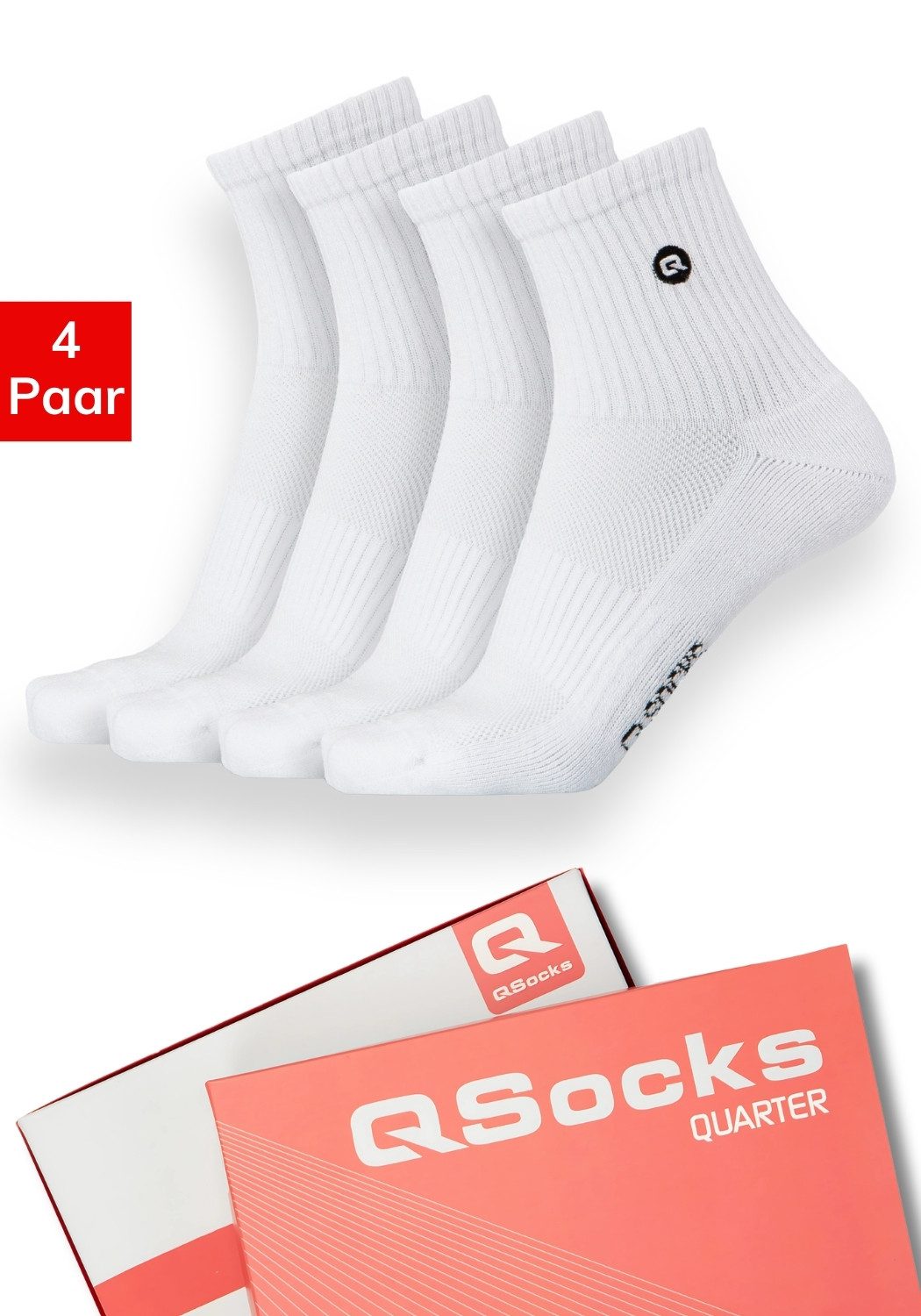 Socken Quarter Socken Damen Herren Gepolstert 100% Baumwolle 35-46 /QSOCKS
