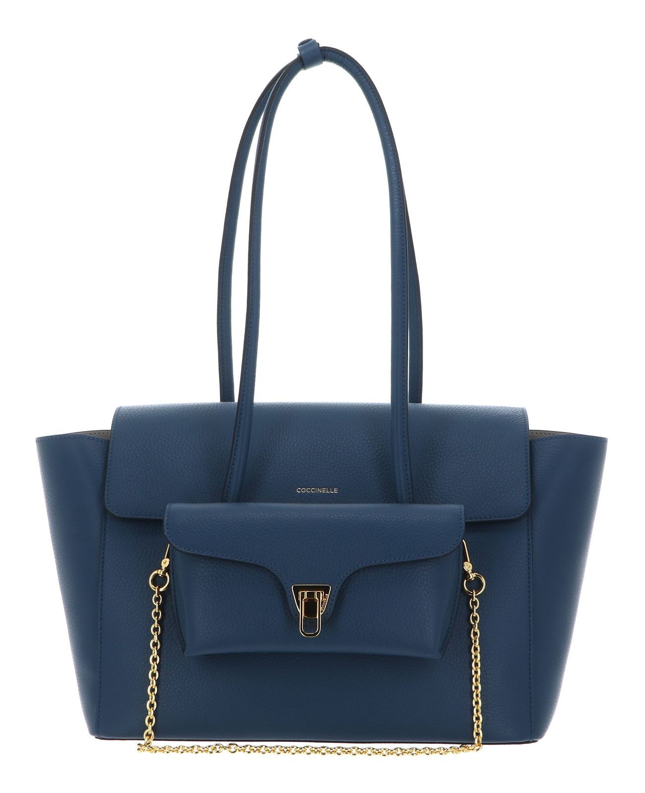 COCCINELLE Shopper Grained Leather Handbag (Set, 2-tlg), aus echtem Rindsleder