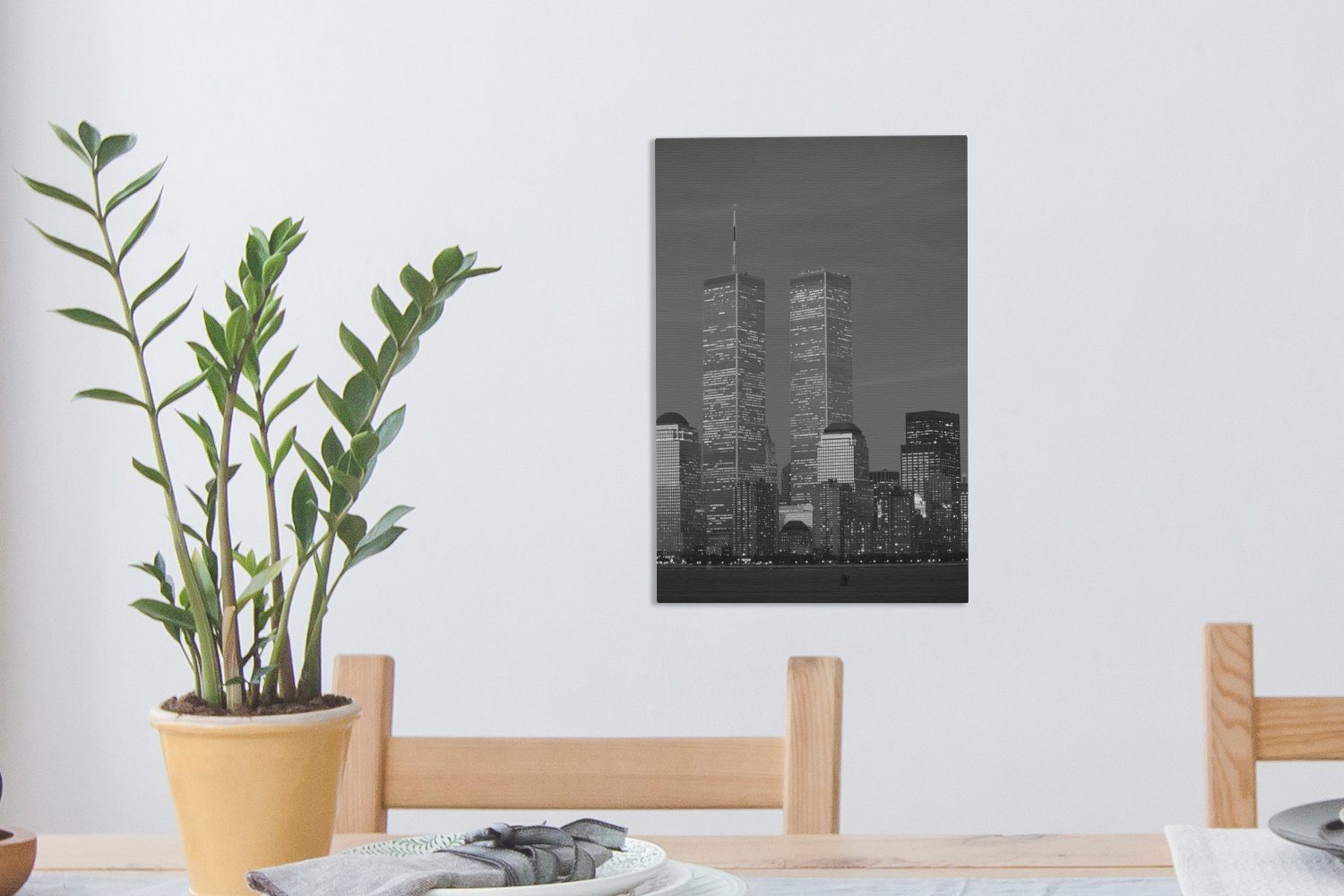 OneMillionCanvasses® Leinwandbild World Trade Center - Abend - Schwarz - Weiß, Fotodruck (1 St), Leinwand Canvas Wandbild, Wanddekoration 20x30 cm – Bild 5 von 5