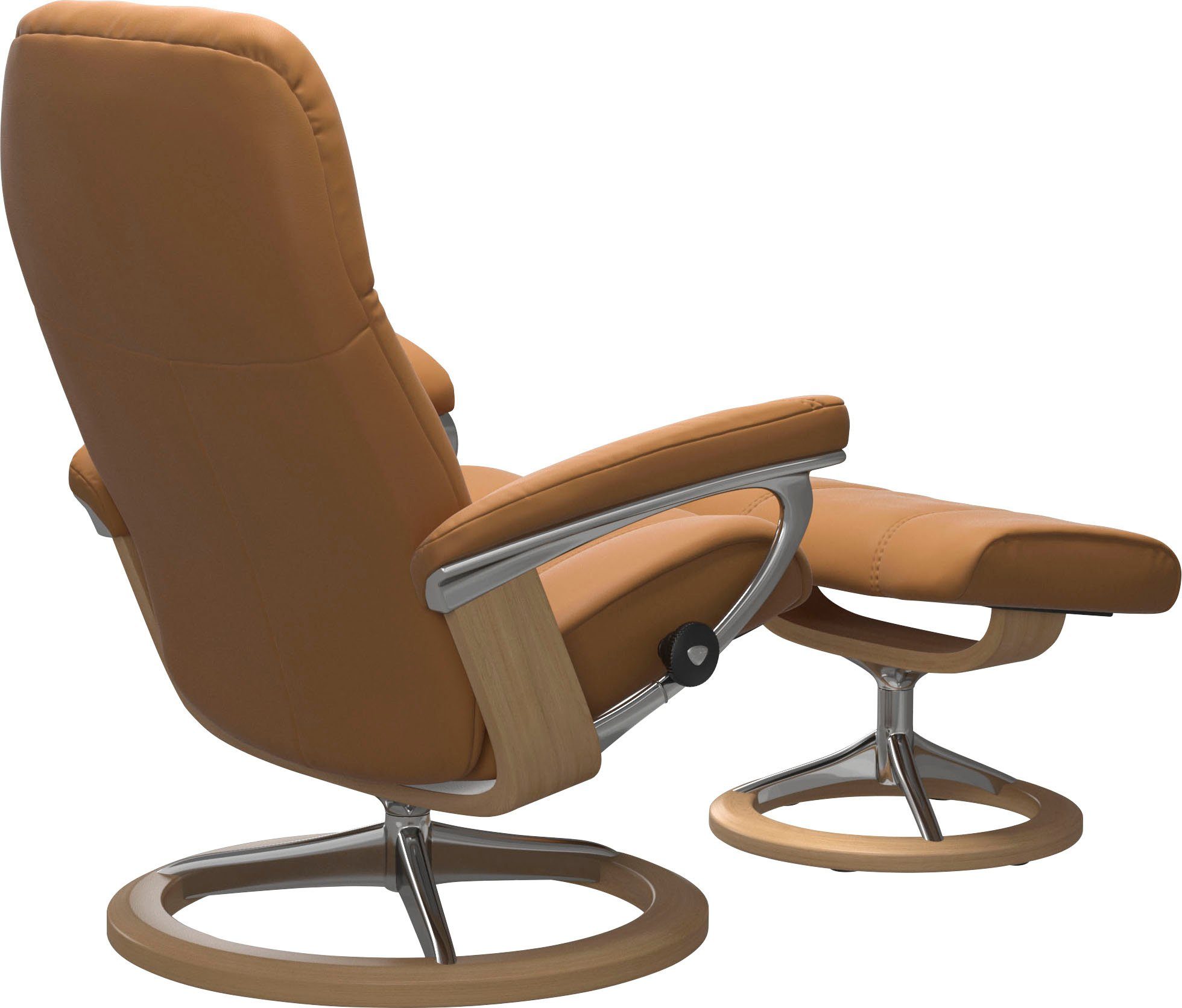 Stressless® Relaxsessel Consul (Set, Relaxsessel mit Hocker), mit Hocker, mit Signature Base, Größe L, Gestell Eiche