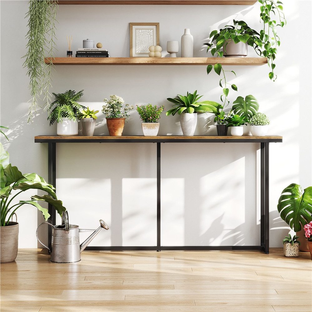 Yaheetech Konsolentisch Flurtisch 160 cm Länge, Schlichter Wandtisch Sofatisch Flurtisch Beistelltisch für Sofa/Flur