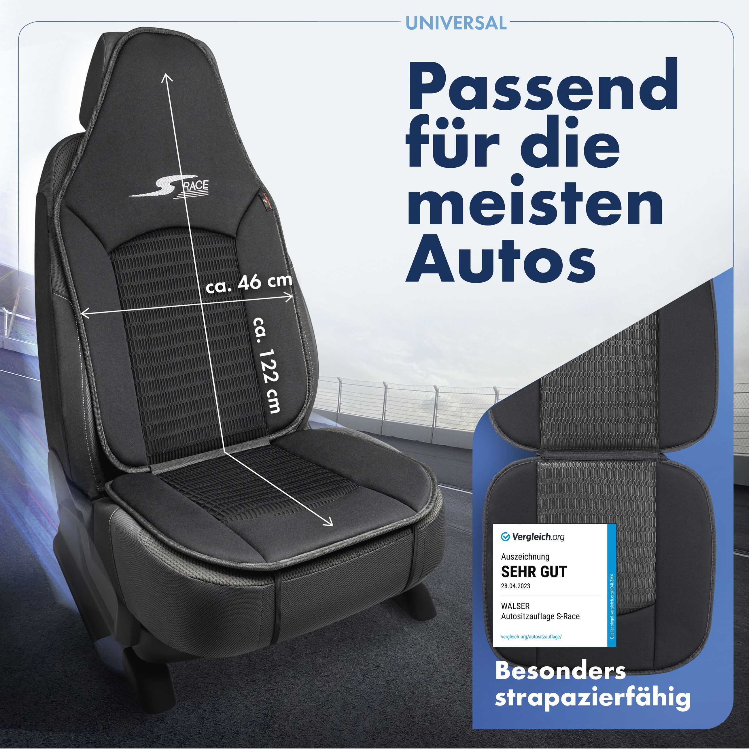 CarComfort Autositzauflage Sitzaufleger S-Race Pilotensit, 1 Stück, 1-tlg. – Bild 4 von 5