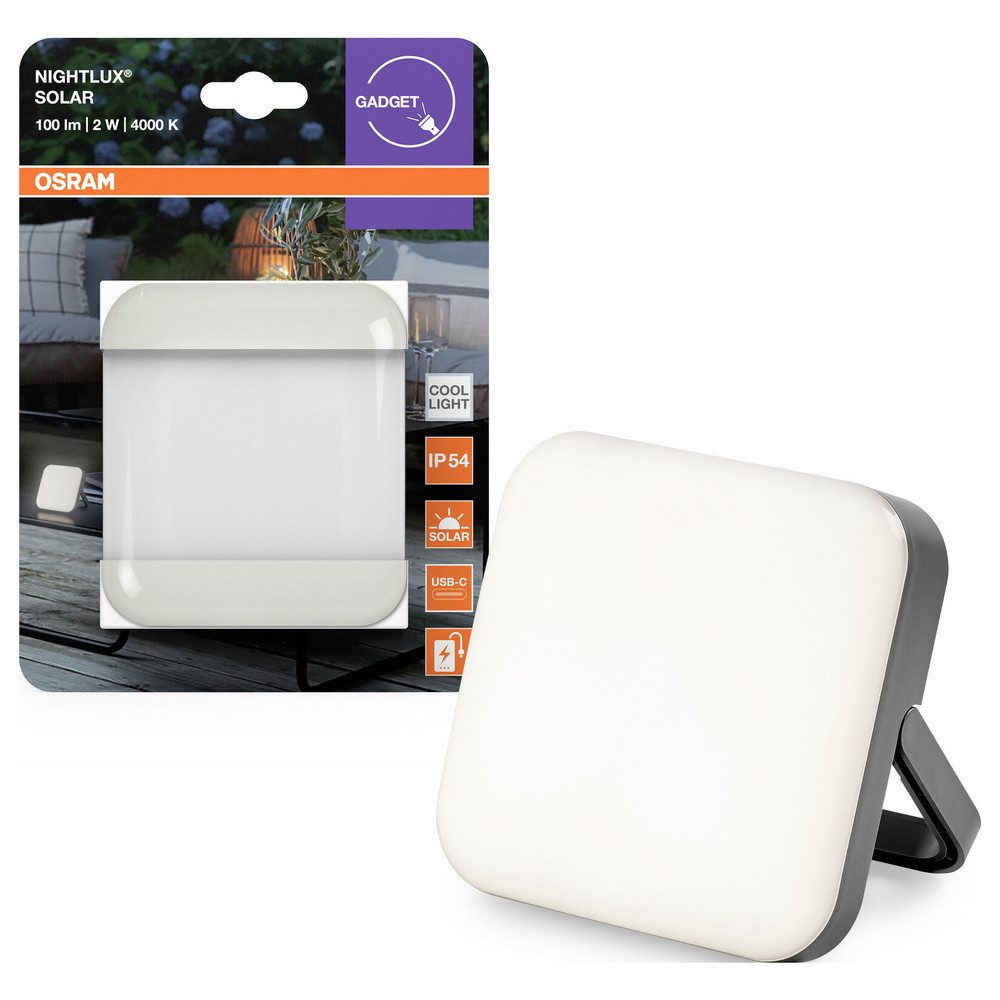 Osram Wandleuchte OSRAM HOMELIGHTING NIGHTLUX SOLAR 840 DIM USB Grey 4099854444517 Außen