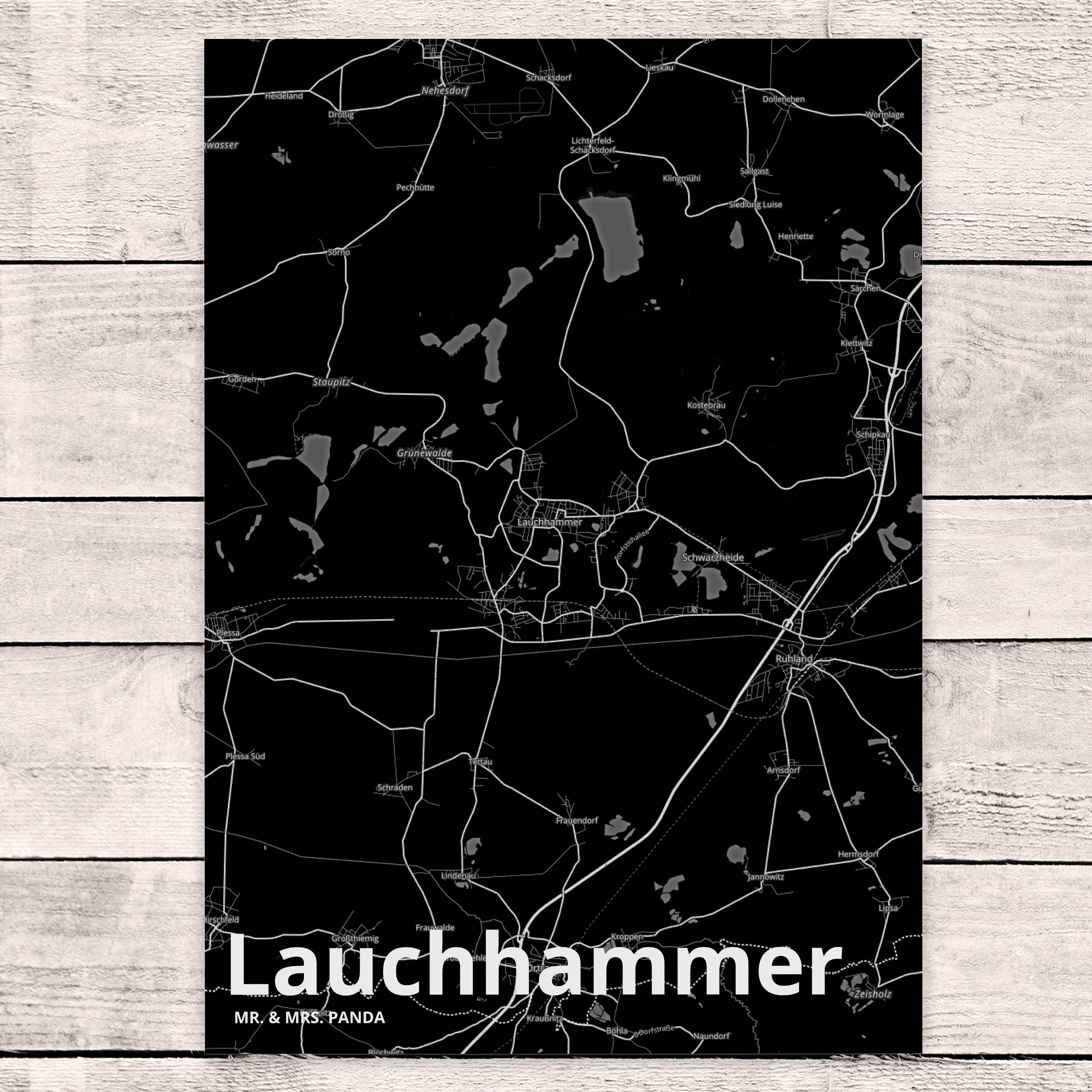 Mr. & Mrs. Panda Postkarte Lauchhammer - Geschenk, Städte, Dorf, Geburtsta Geschenkkarte, Stadt
