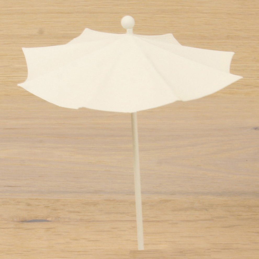 dekoprojekt Dekofigur Minigarten Sonnenschirm steckbar mini, weiß 9,5 cm