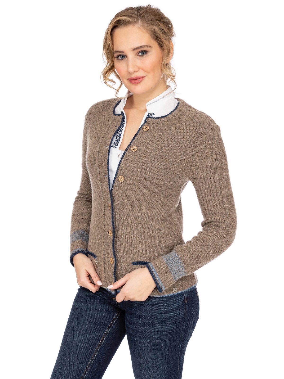 nuss Spieth (9849) AURA Wensky nuss Strickjacke Strickfleecejacke &