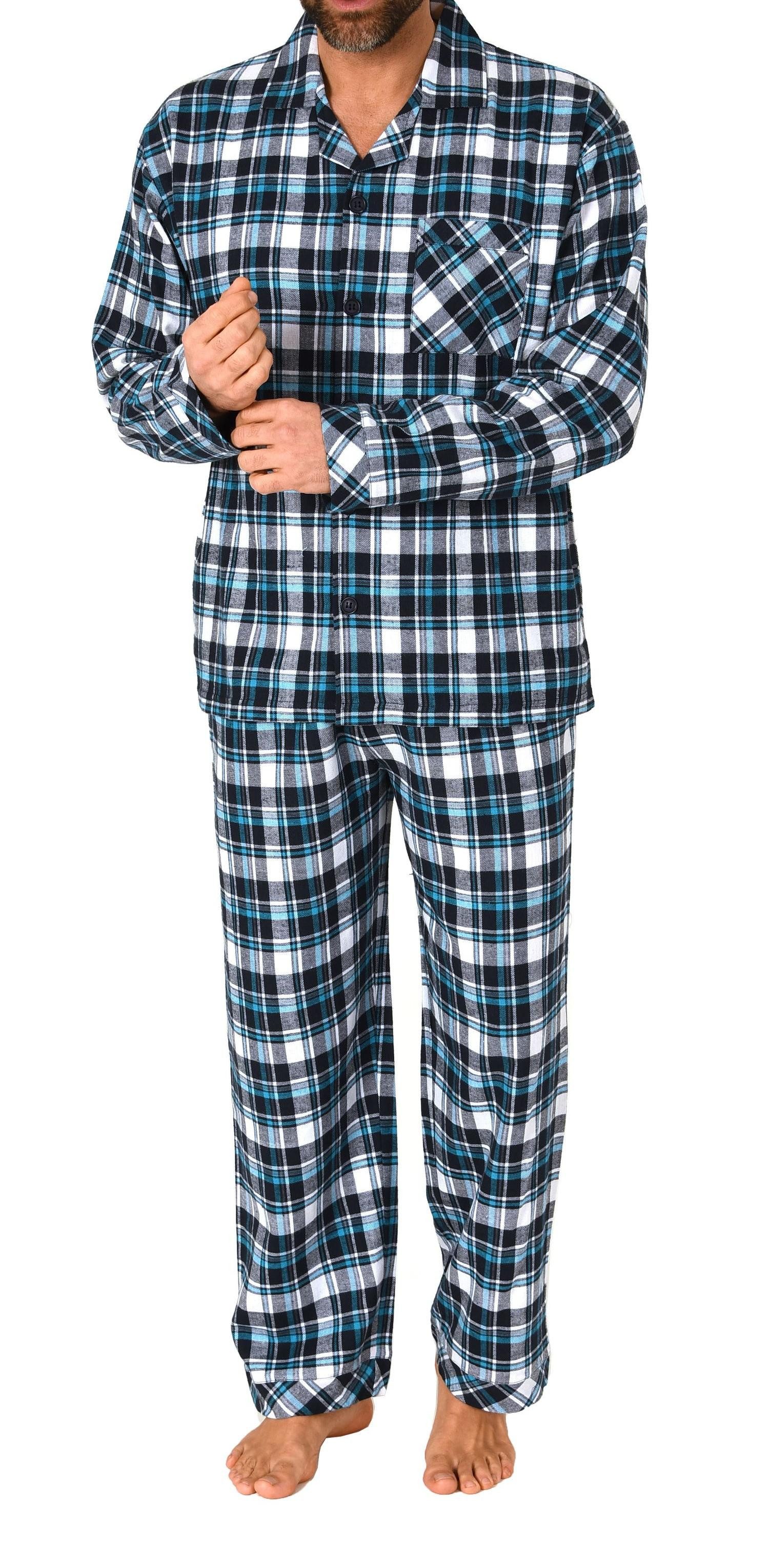 Normann Pyjama Normann Herren Flanell Schlafanzug Pyjama - auch in Übergröß günstig online kaufen