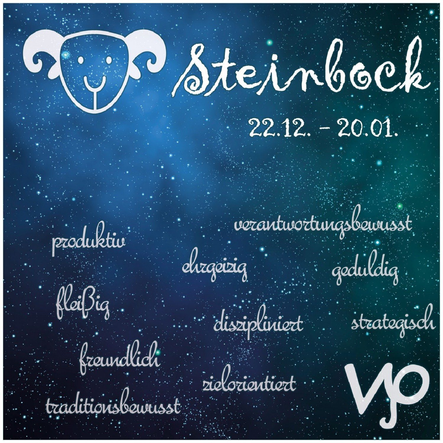 Wallario Memoboard Sternzeichen Steinbock