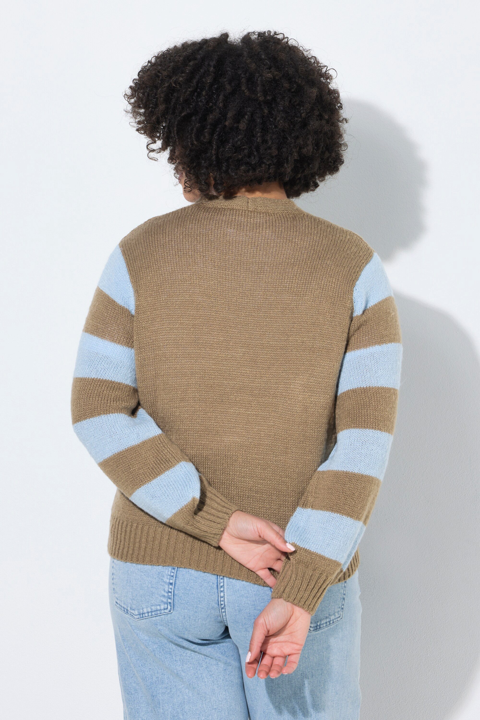 Angel of Style Strickjacke Strickjacke Straight Fit Zitronen Ballon-Langarm