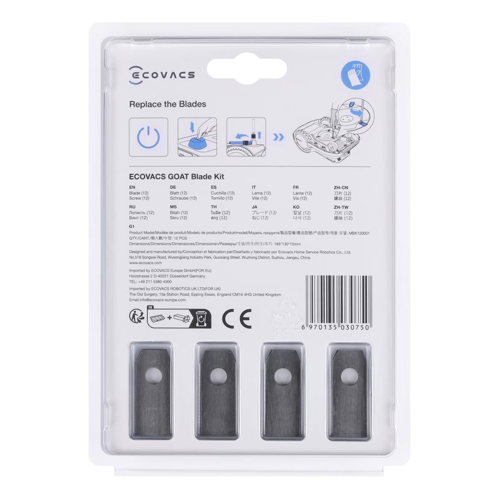 ECOVACS Trennschneider Goat Blade Kit, Hochwertige Klingen