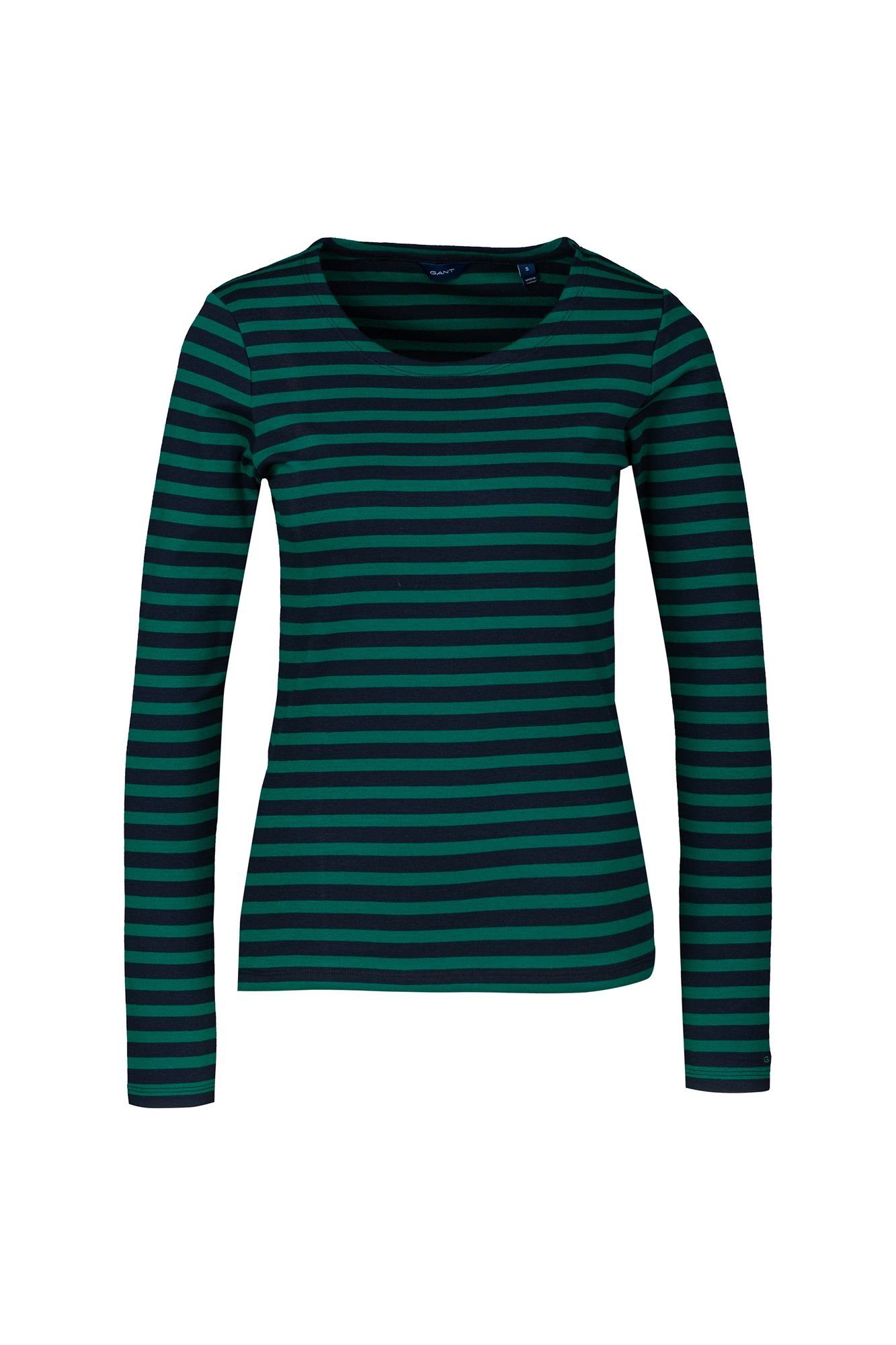GANT Reg Striped Shield LS T-Shirt Donna - Cotone Righe Scudo