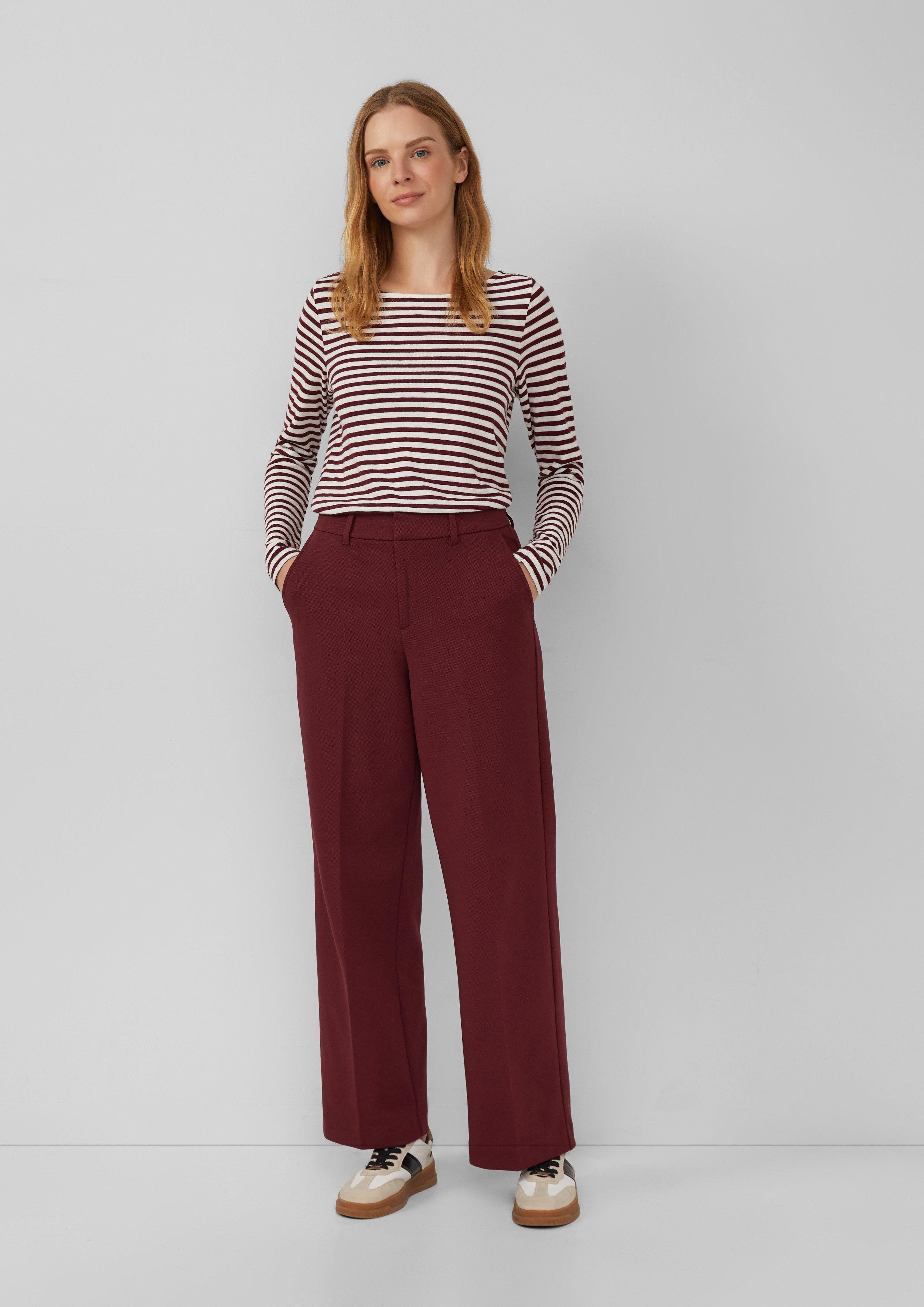 s.Oliver Stoffhose Wide-Leg-Hose aus Struktur-Jersey günstig online kaufen