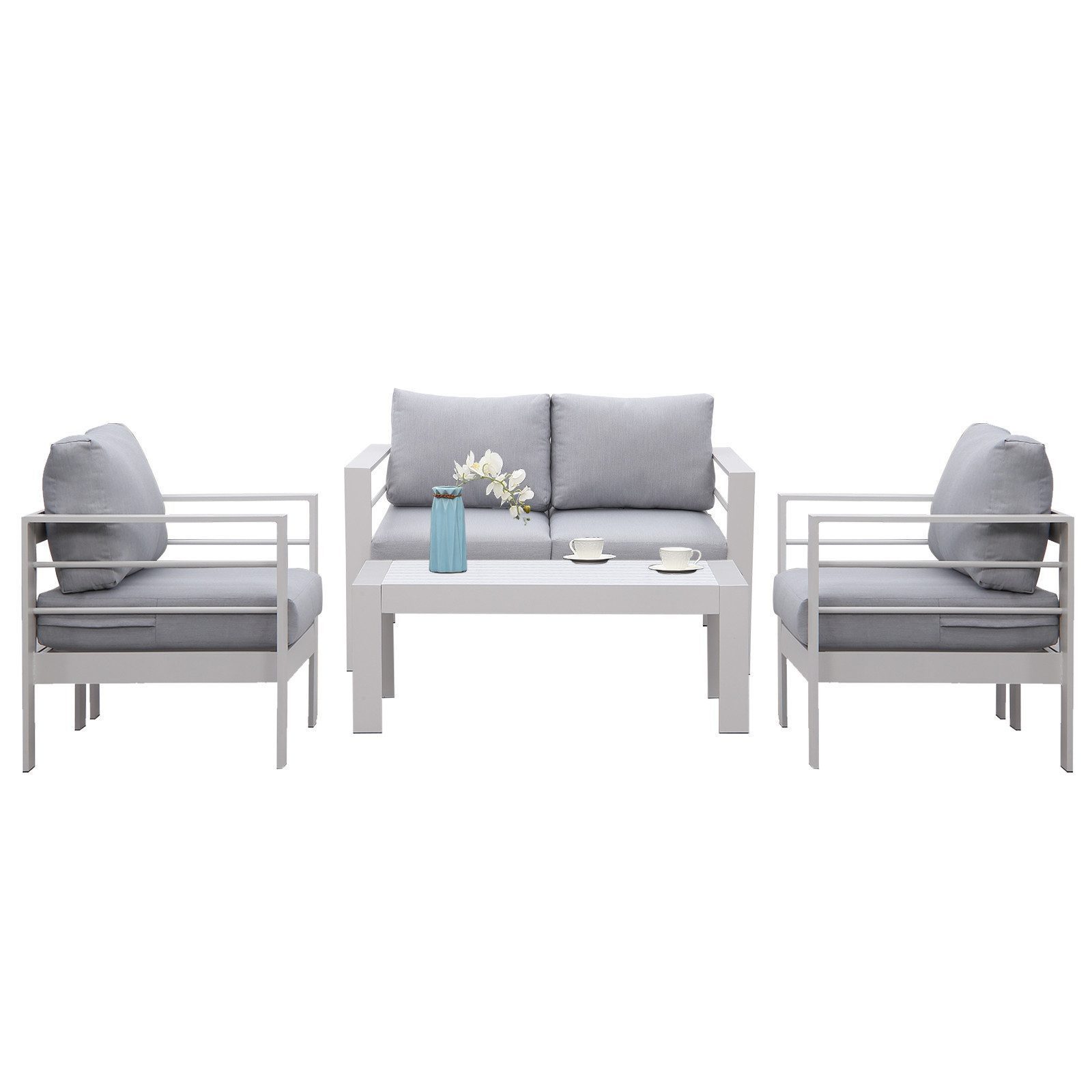 MeXo Gartenlounge-Set Gartenmöbel Set Aluminium Loungeset günstig online kaufen