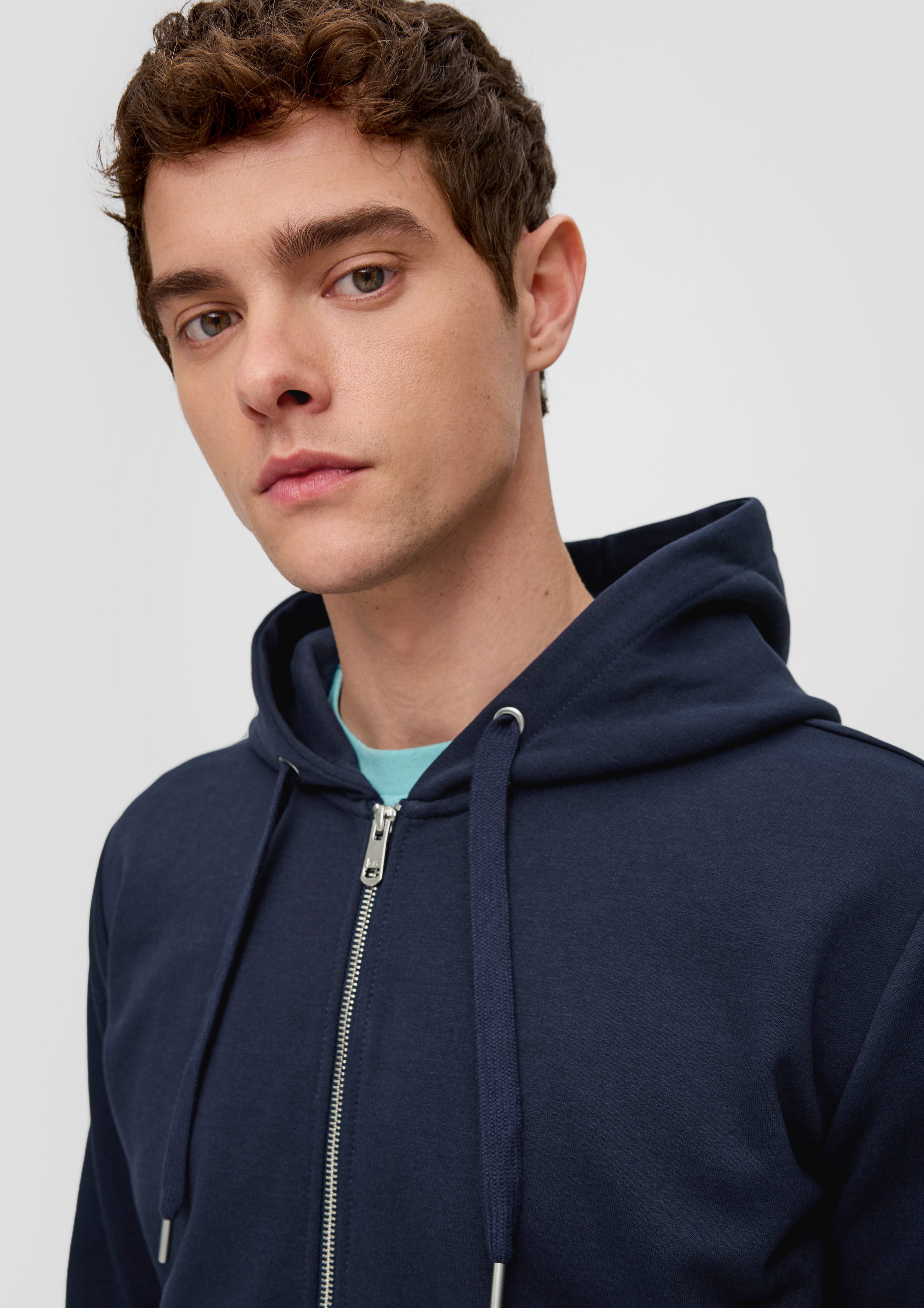 QS Outdoorjacke Basic-Sweatjacke Durchzugkordel günstig online kaufen
