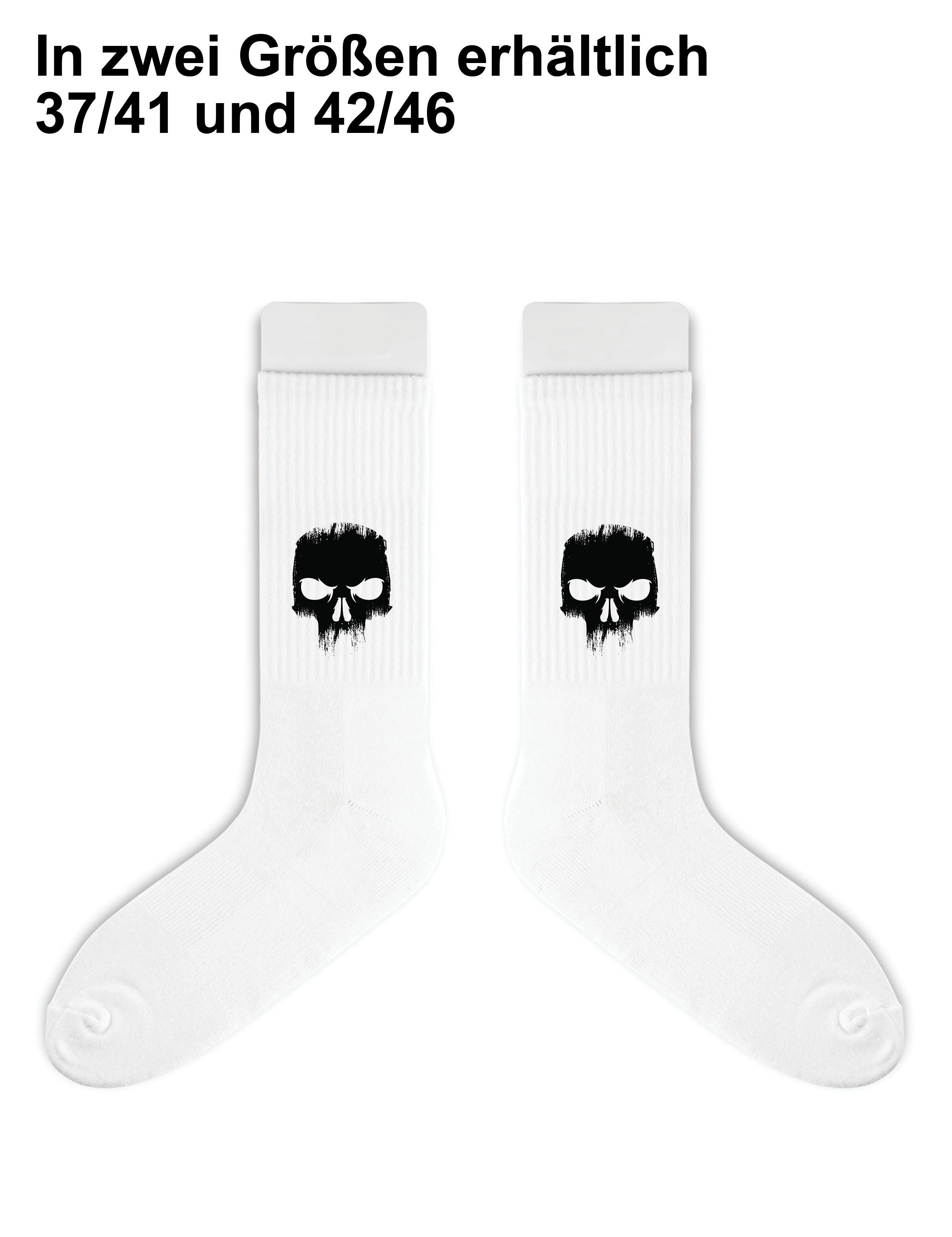Youth Designz Tennissocken Unisex Socken "Angry Skull" Aufdruck lustig Geschenk Statement mit verstärkter Verse und Zehenbereich