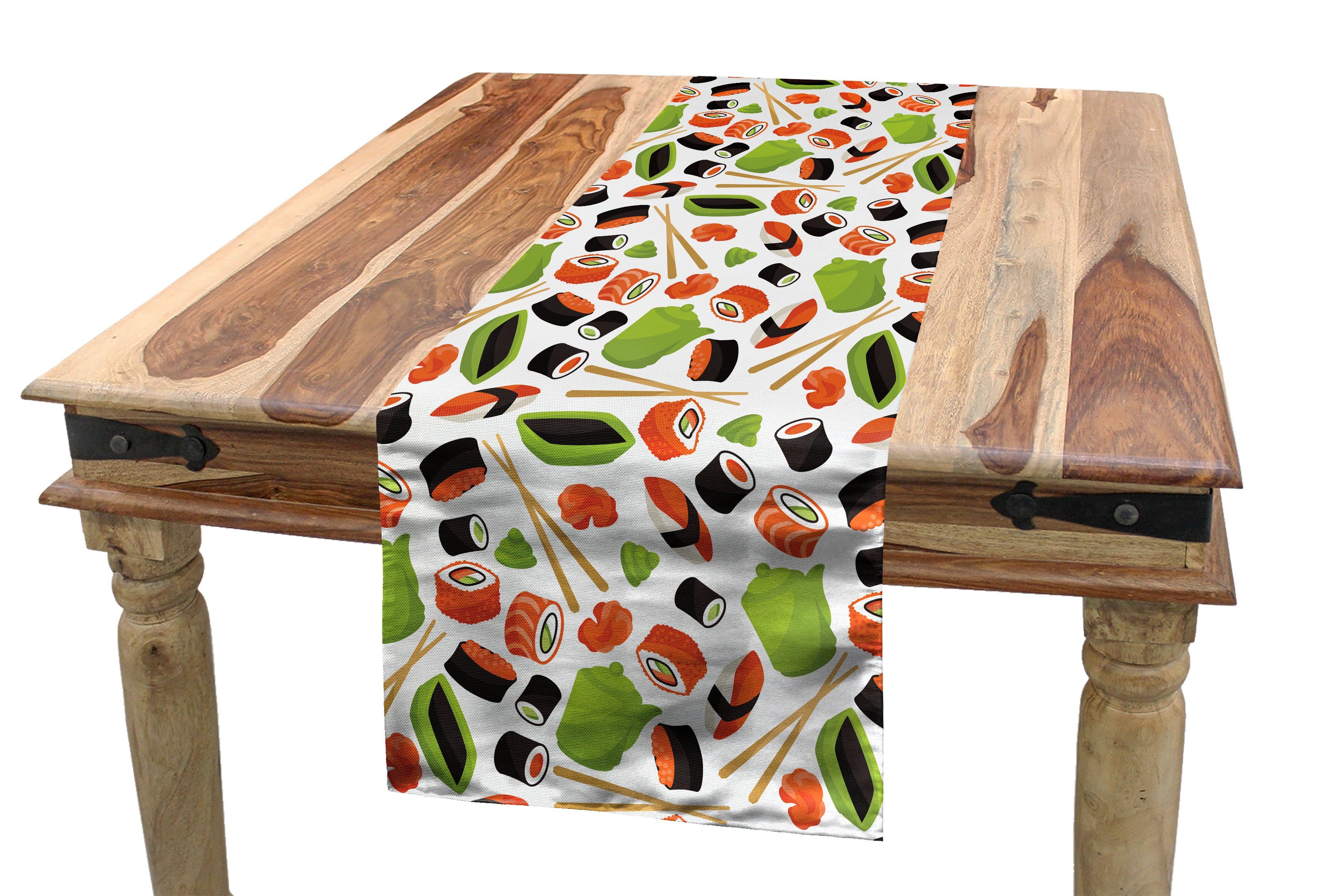 Tischläufer Küche Tischläufer, Wasabi Küche Dekorativer Muster Esszimmer Rechteckiger Abakuhaus