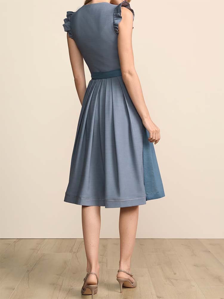 KRÜGER COLLECTION Dirndl Dirndl Isalyn Flügelarm 70cm Länge hellblau – Bild 4 von 5