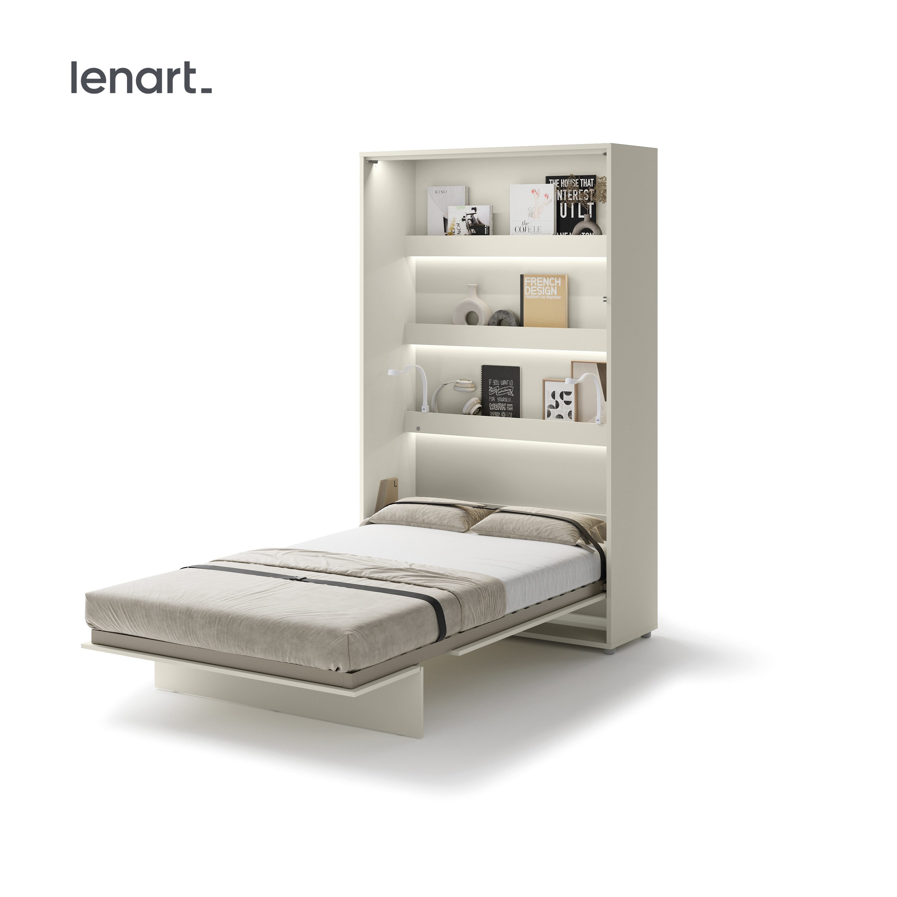 yourhouse24 Schrankbett Bed Concept BC-02 120x200 Schrankbett Vertikal Gästebett Kashmir