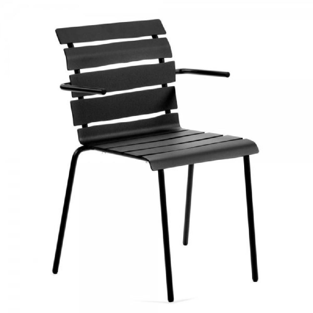 valerie_objects Gartenstuhl Gartenstuhl mit Armlehnen Schwarz