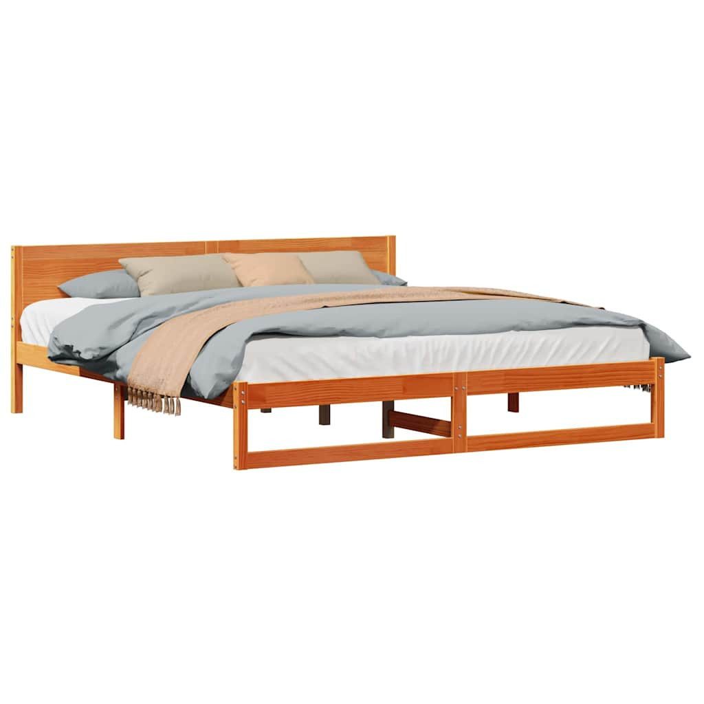 vidaXL Bett Bettgestell mit Kopfteil Braun günstig online kaufen
