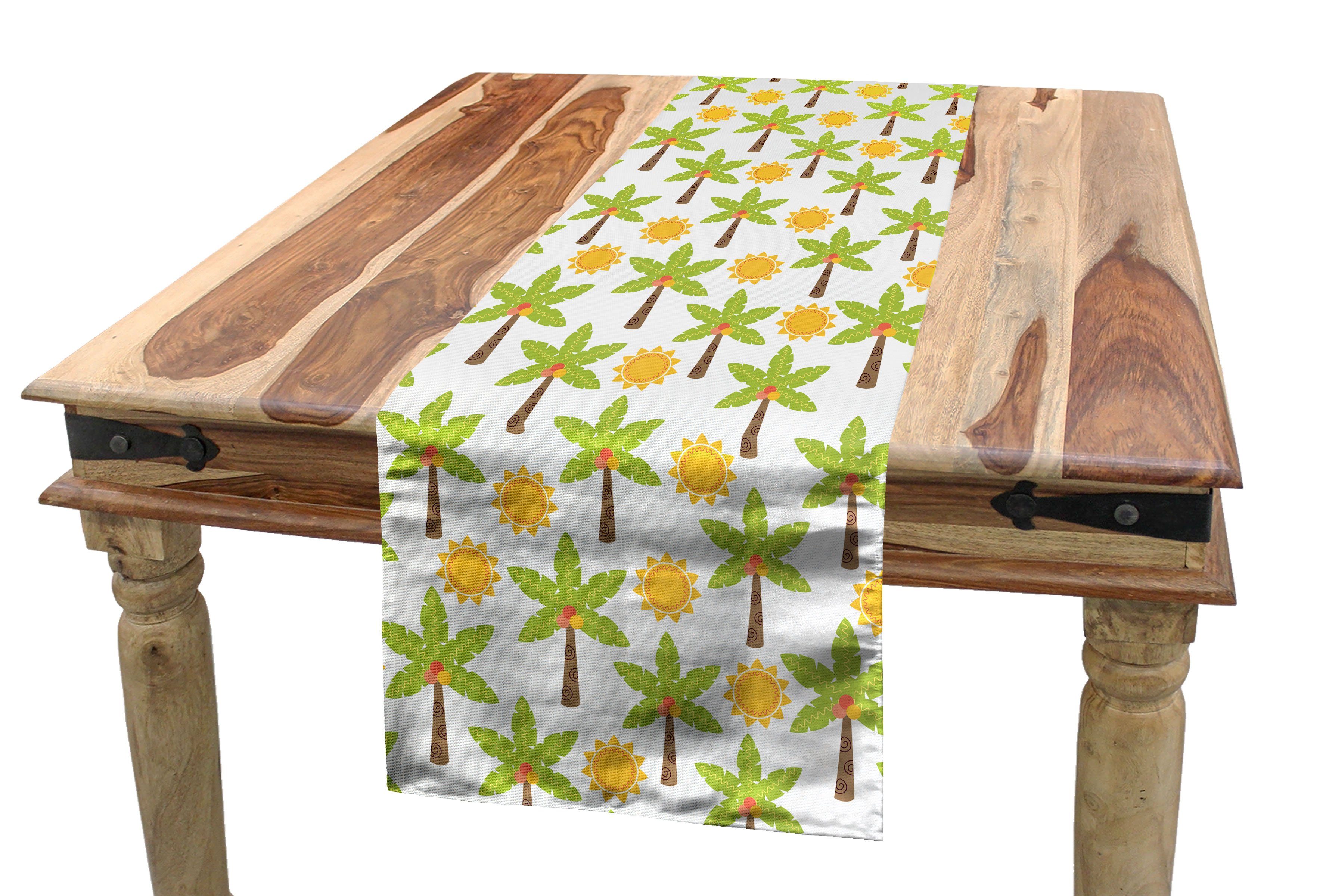 Abakuhaus Tischläufer Esszimmer Küche Rechteckiger Dekorativer Tischläufer, Palme Tropical Nature Sun