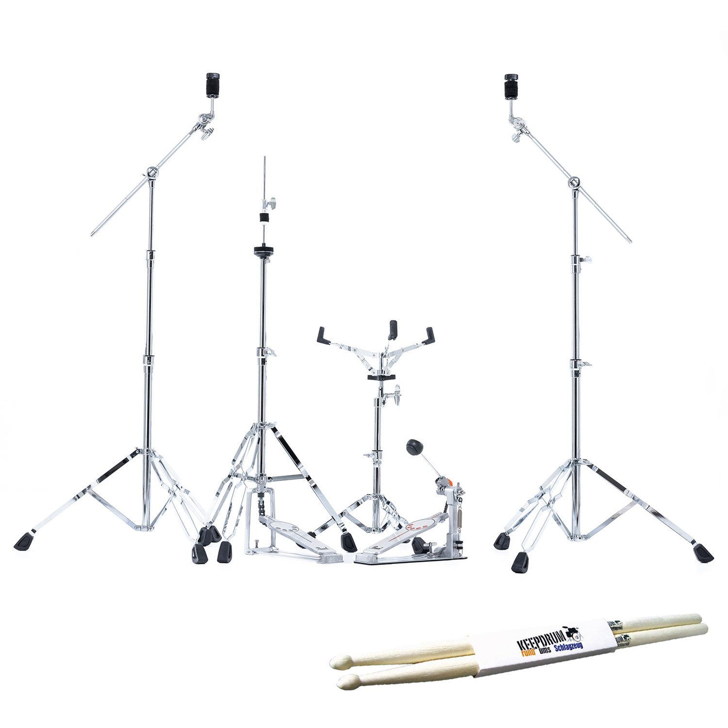 Pearl Drums Schlagzeug Pearl Hardware Set HWP-834 5-teilig mit Schlagzeugstöcken,Schlagzeug, Hardware-Set, Schlagzeugstöcke, Hardware Set