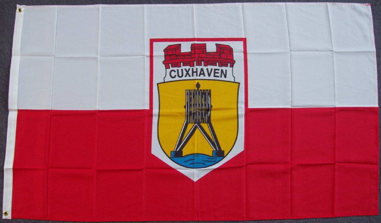 flaggenmeer Flagge Cuxhaven mit Schriftzug 80 g/m²