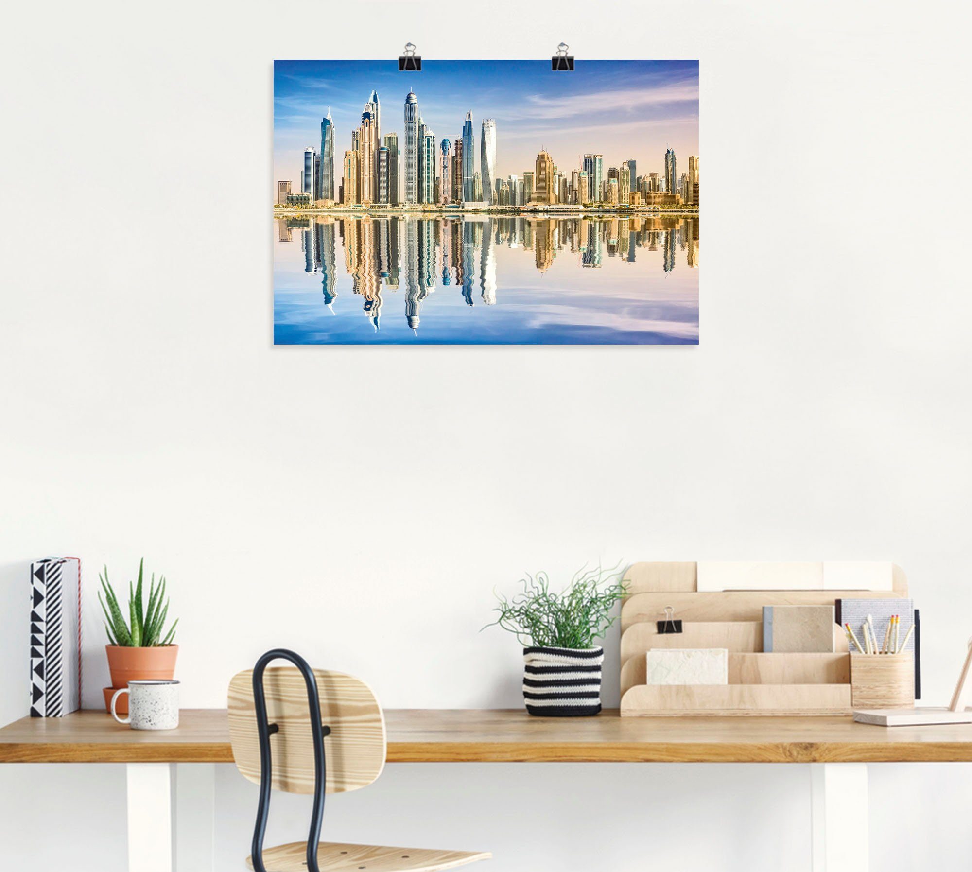 als oder St), Wandaufkleber von Leinwandbild, Bilder in Poster Dubai Artland Wandbild versch. Alubild, (1 Größen Asien marina,