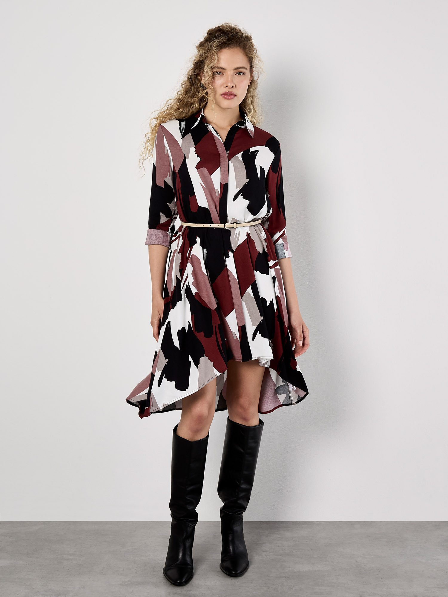 Apricot Druckkleid Hemdkleid (1-tlg) mit verdeckter Knopfleiste – Bild 4 von 5