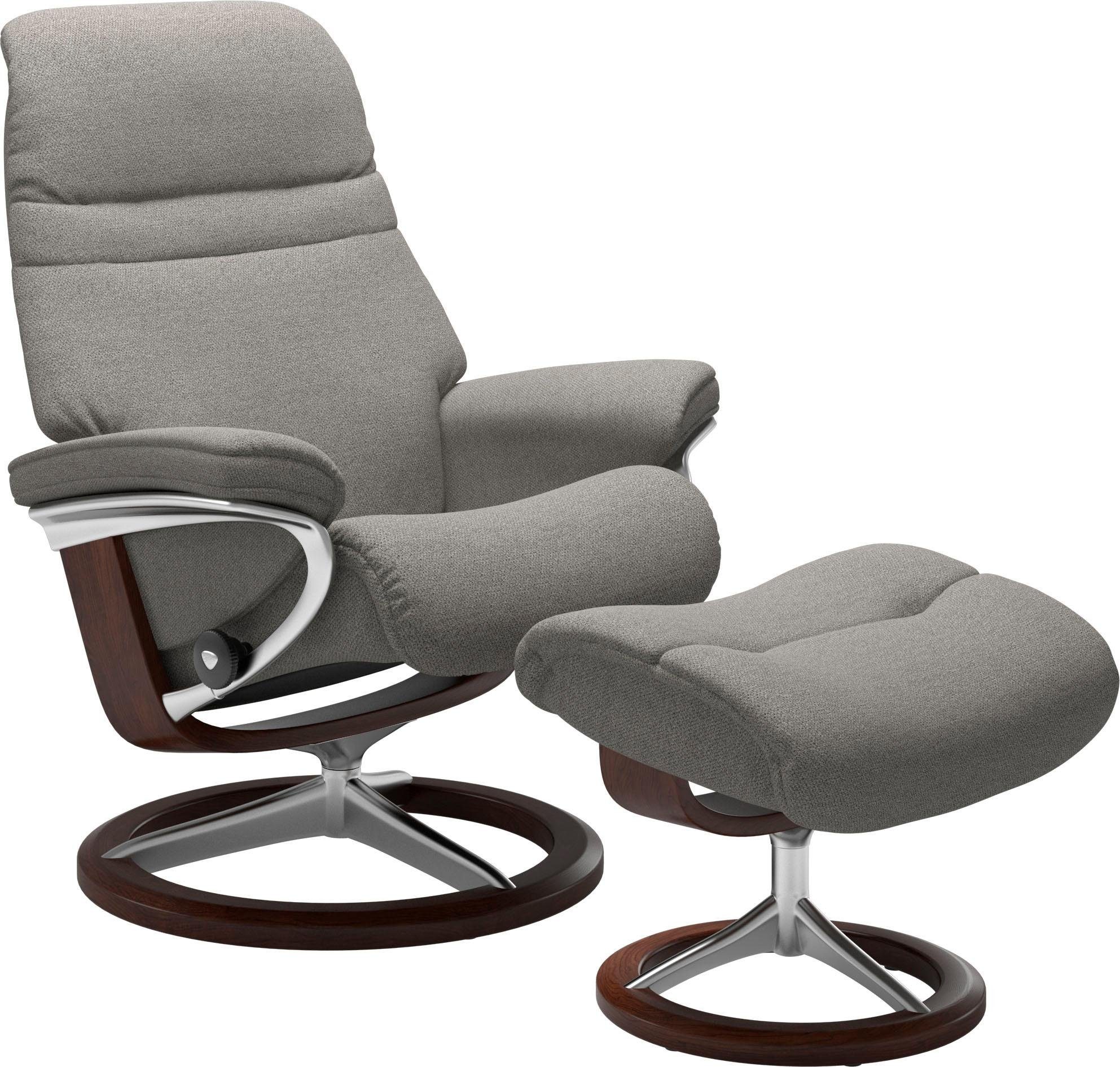 Stressless® Relaxsessel Sunrise (Set, Relaxsessel mit Hocker), mit Signature Base, Größe L, Gestell Braun