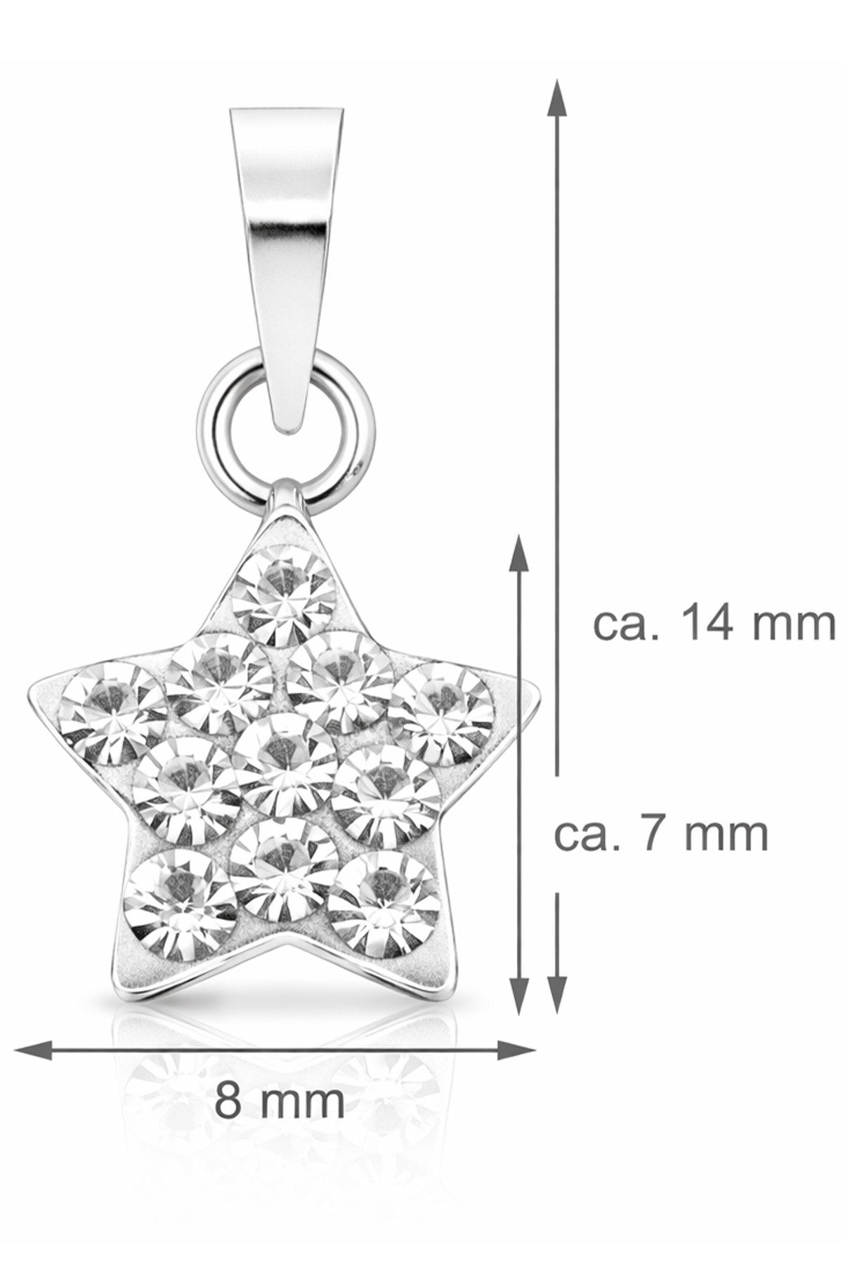 LUISIA® Kettenanhänger Anhänger Stern mit Premium Kristallen - 925 Sterling Silber (inkl. Schmuckbox)
