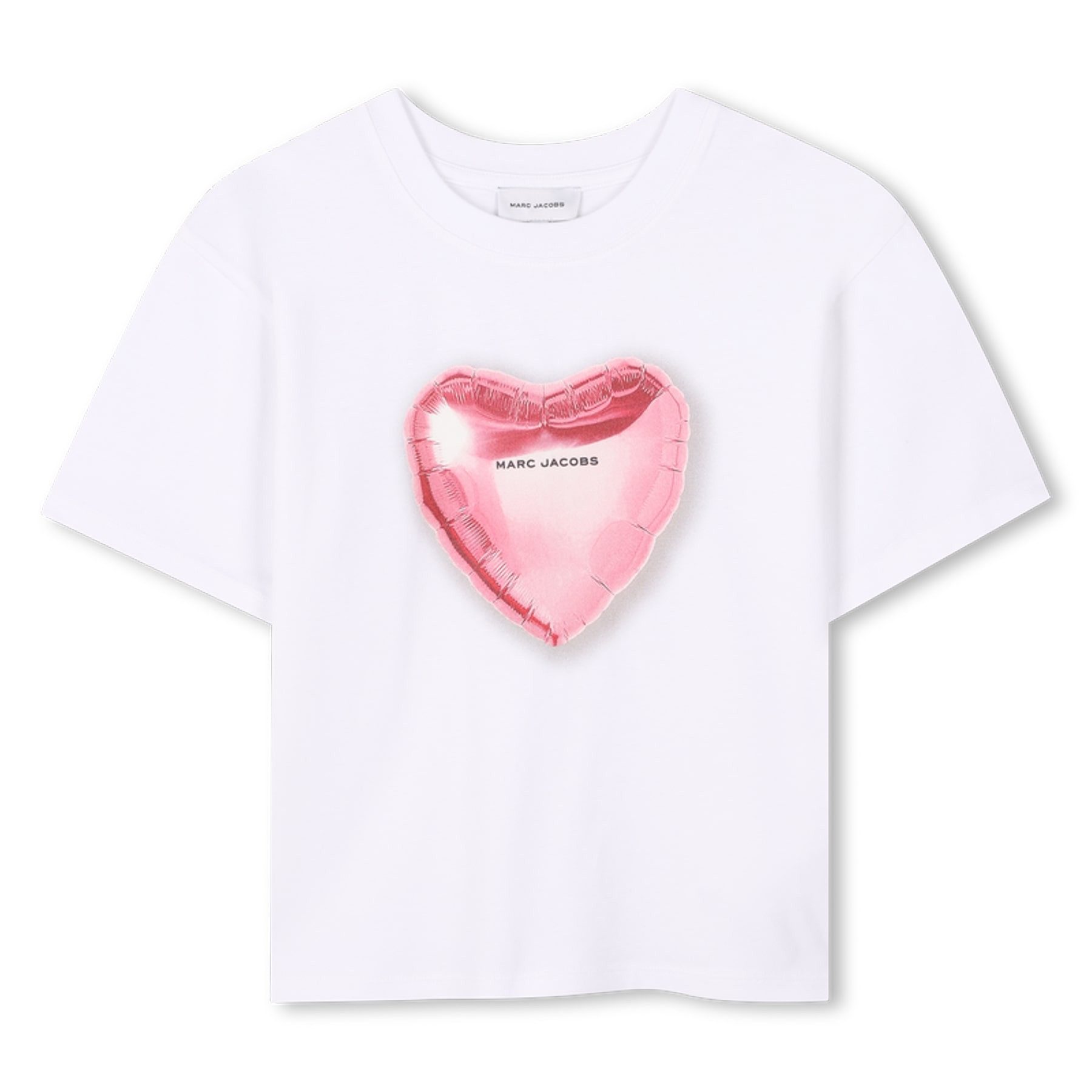 MARC JACOBS T-Shirt MARC JACOBS Kids T-Shirt mit Herzballon-Print – Weiß, kurzarm