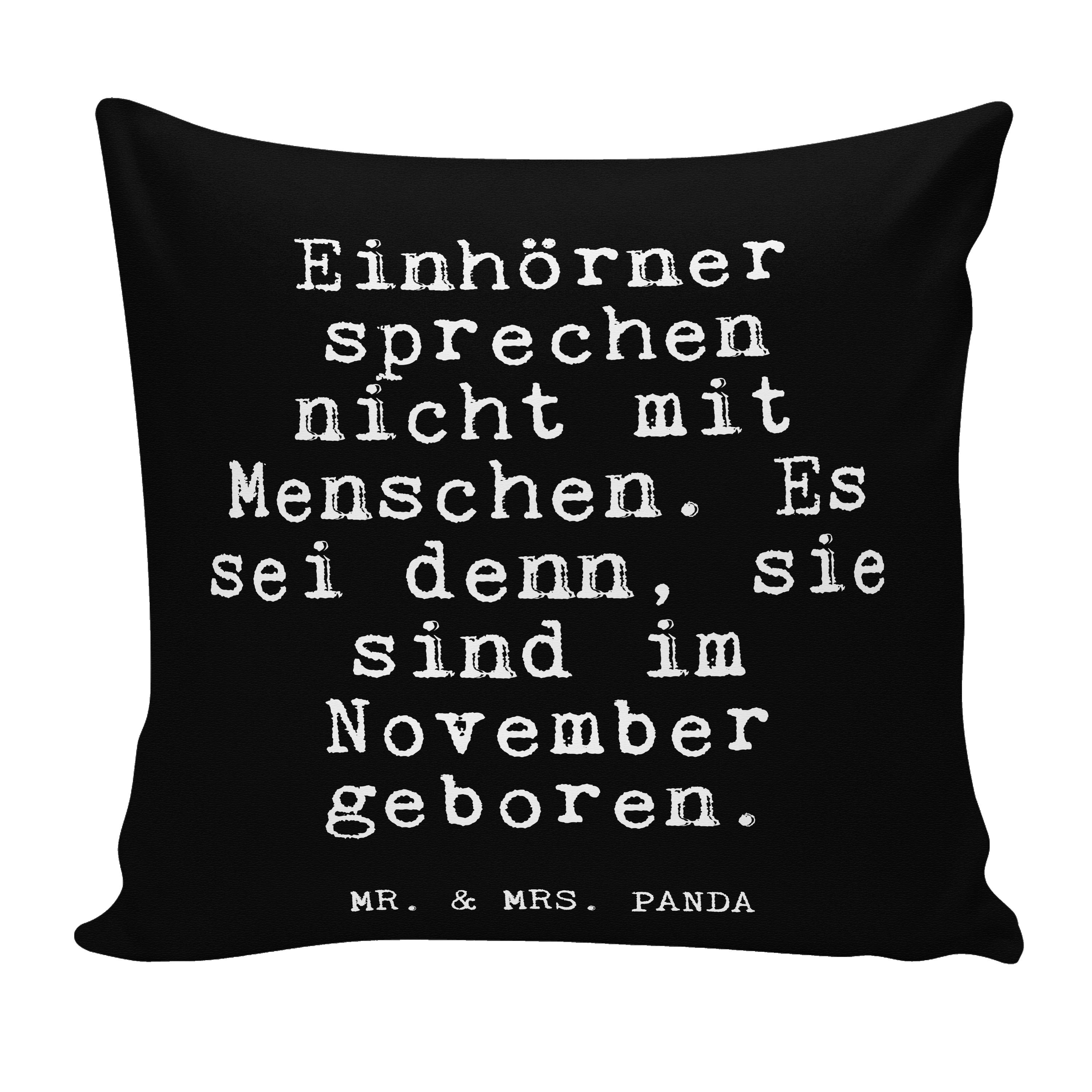 - sprechen Gesc Geburtstag mit... Schwarz & nicht Einhörner Panda Mr. Mrs. - Geschenk, Dekokissen