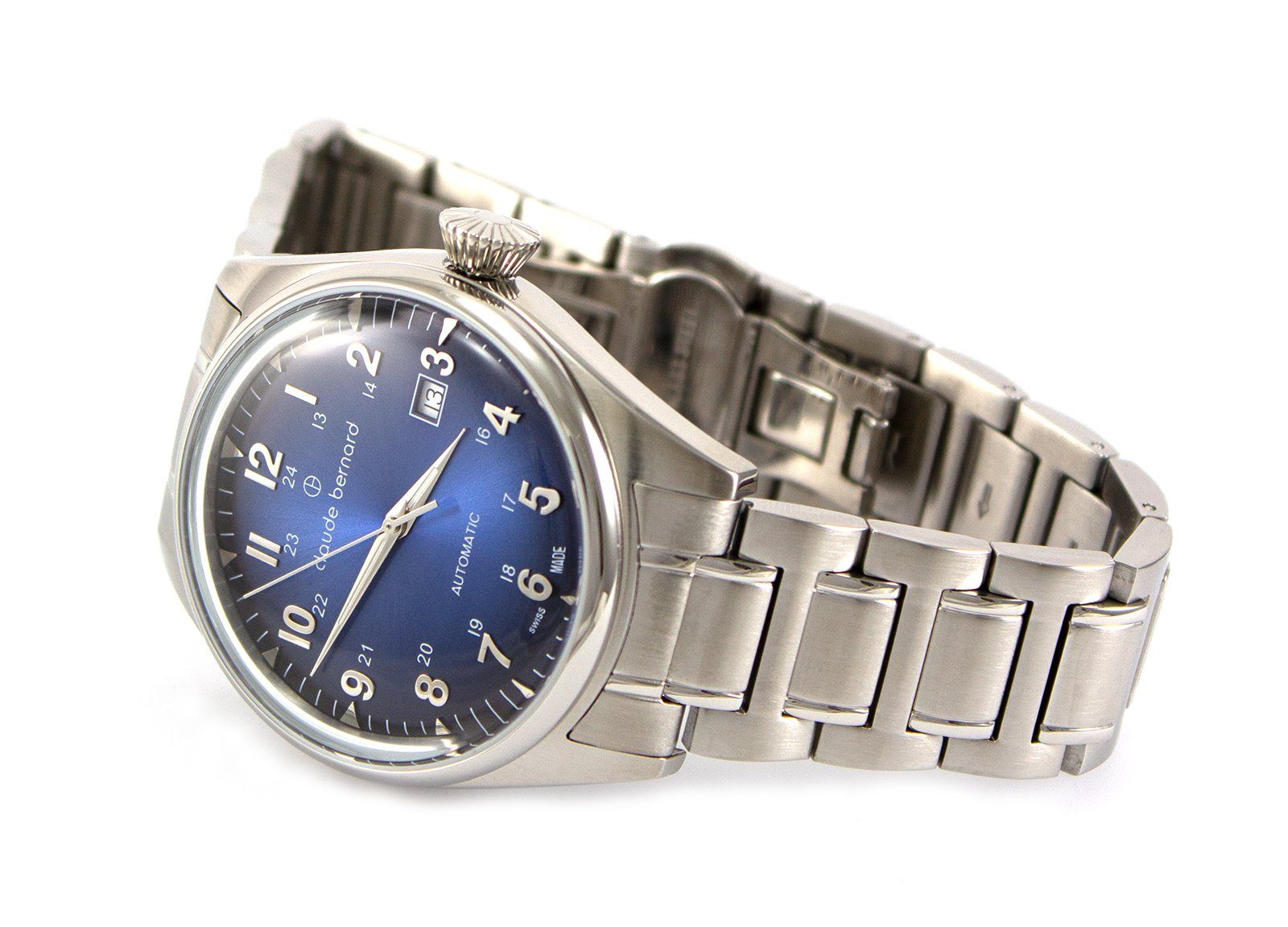 Blau Heritage Automatic Uhr Proud BERNARD Schweizer CLAUDE