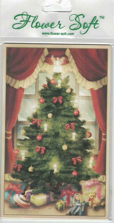 H-Erzmade Briefumschlag Flower Soft, traditioneller Weihnachtsbaum, 6 Kart