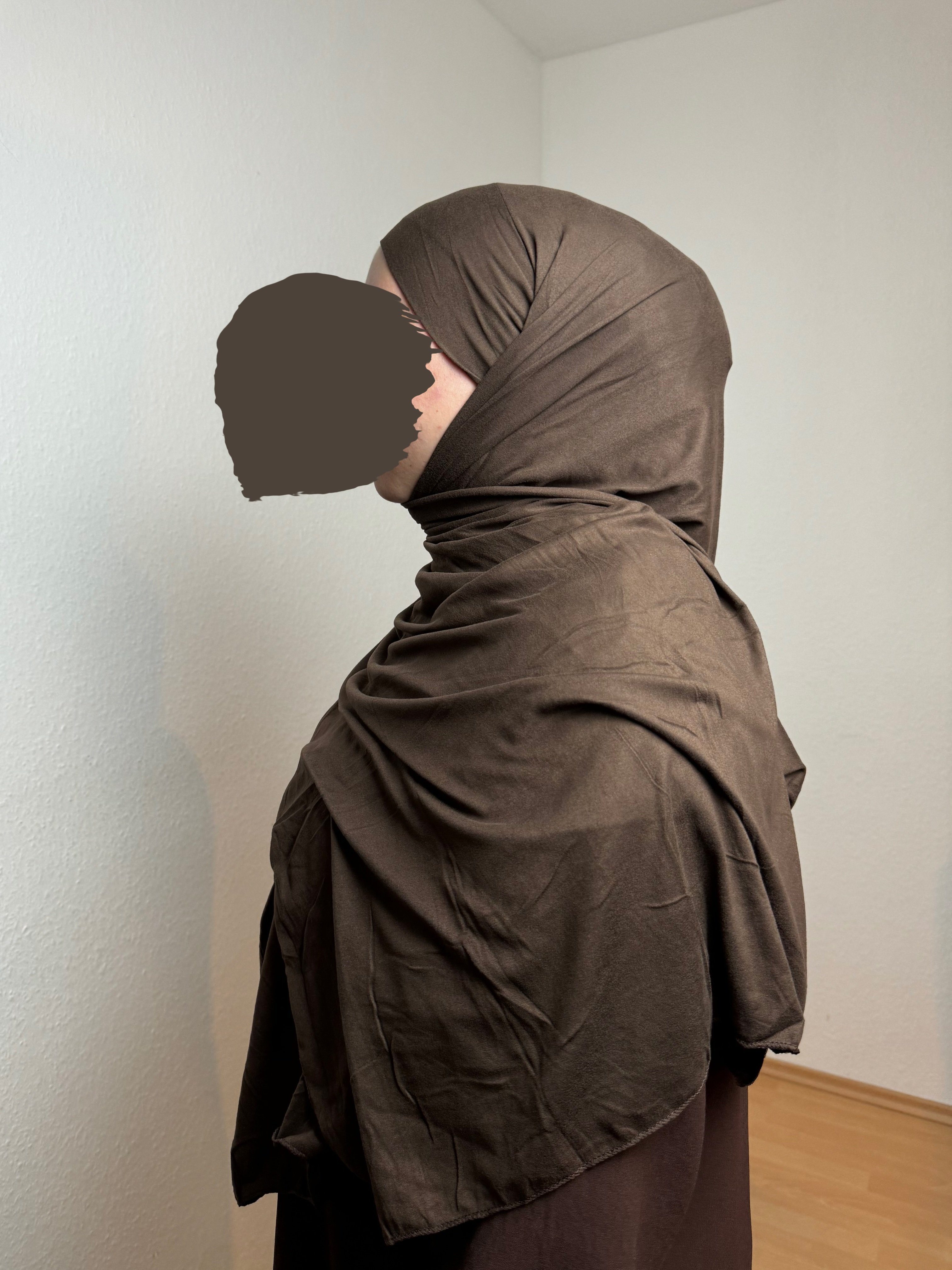 Jersey-Stoff HIJABIFY integrierter 1 Hijab (antirutsch) Tuch Choco Hijab/ Hijab unter Hidschab/ in 2 Kopftuch Easy mit