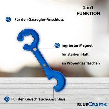 BlueCraft Gas, 2x 5 kg Propangas inkl.Gasreglerlöser mit Magnet + 17er Schlüssel