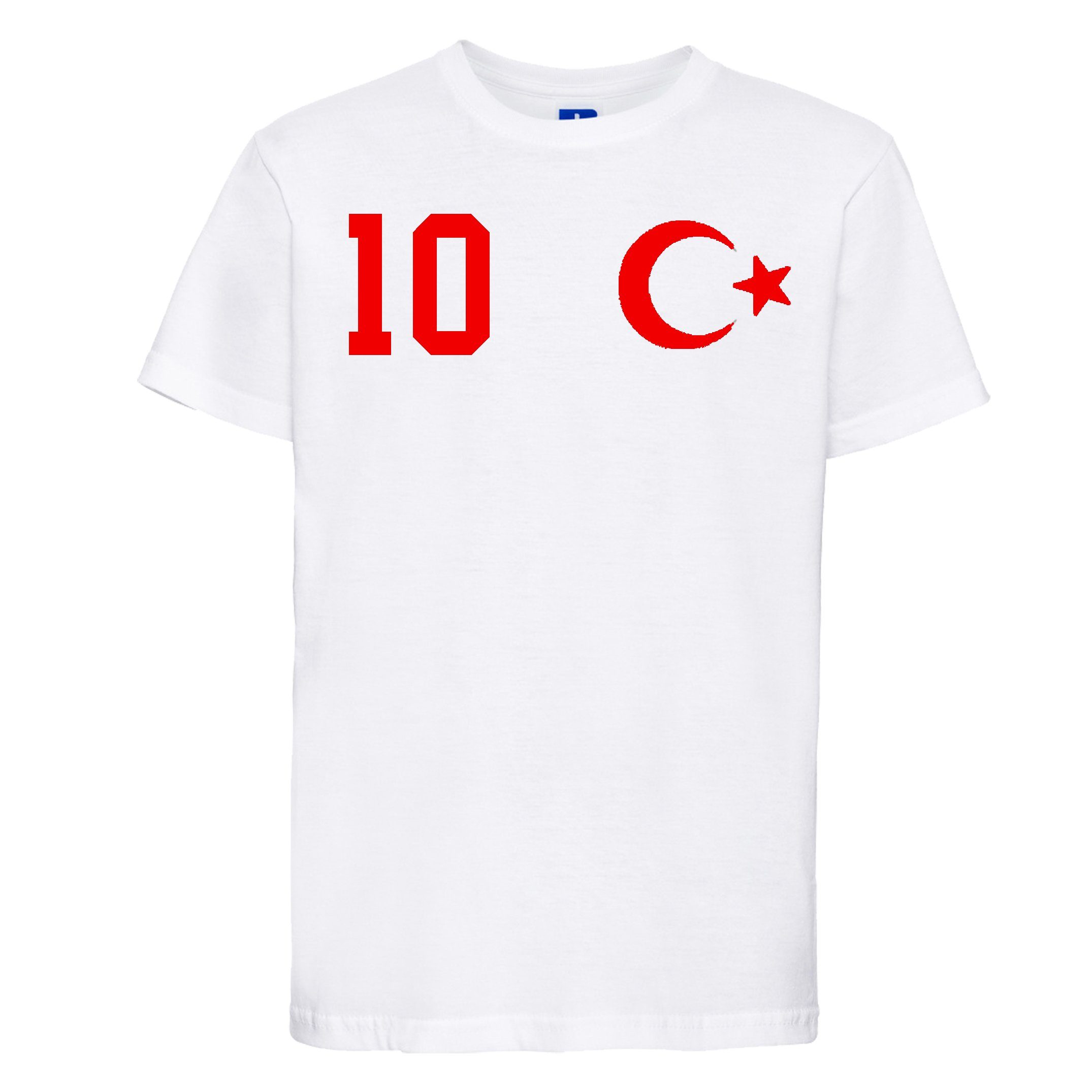 Look im Weiß trendigem Türkei Youth T-Shirt T-Shirt Kinder Trikot mit Designz Fußball Motiv