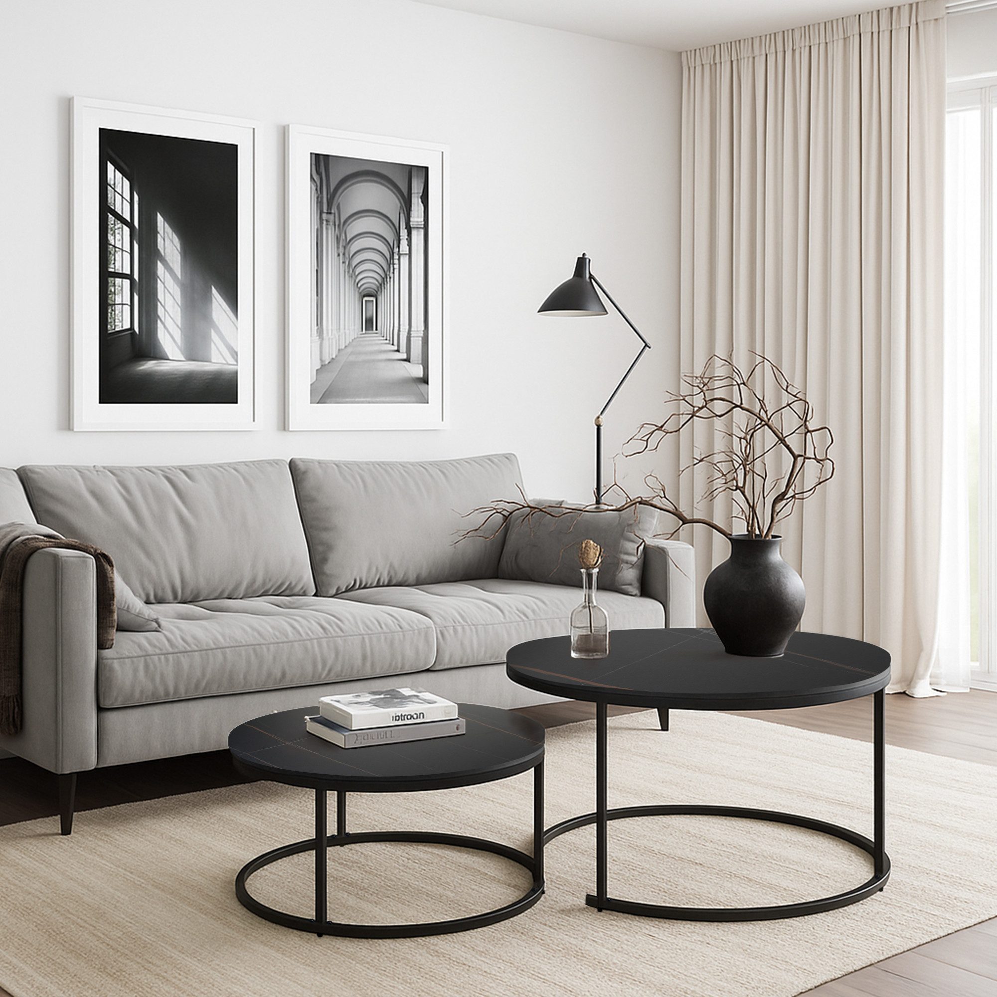 G-LEAF Couchtisch Beistelltisch-Set mit platzsparendem Nesting-Design günstig online kaufen